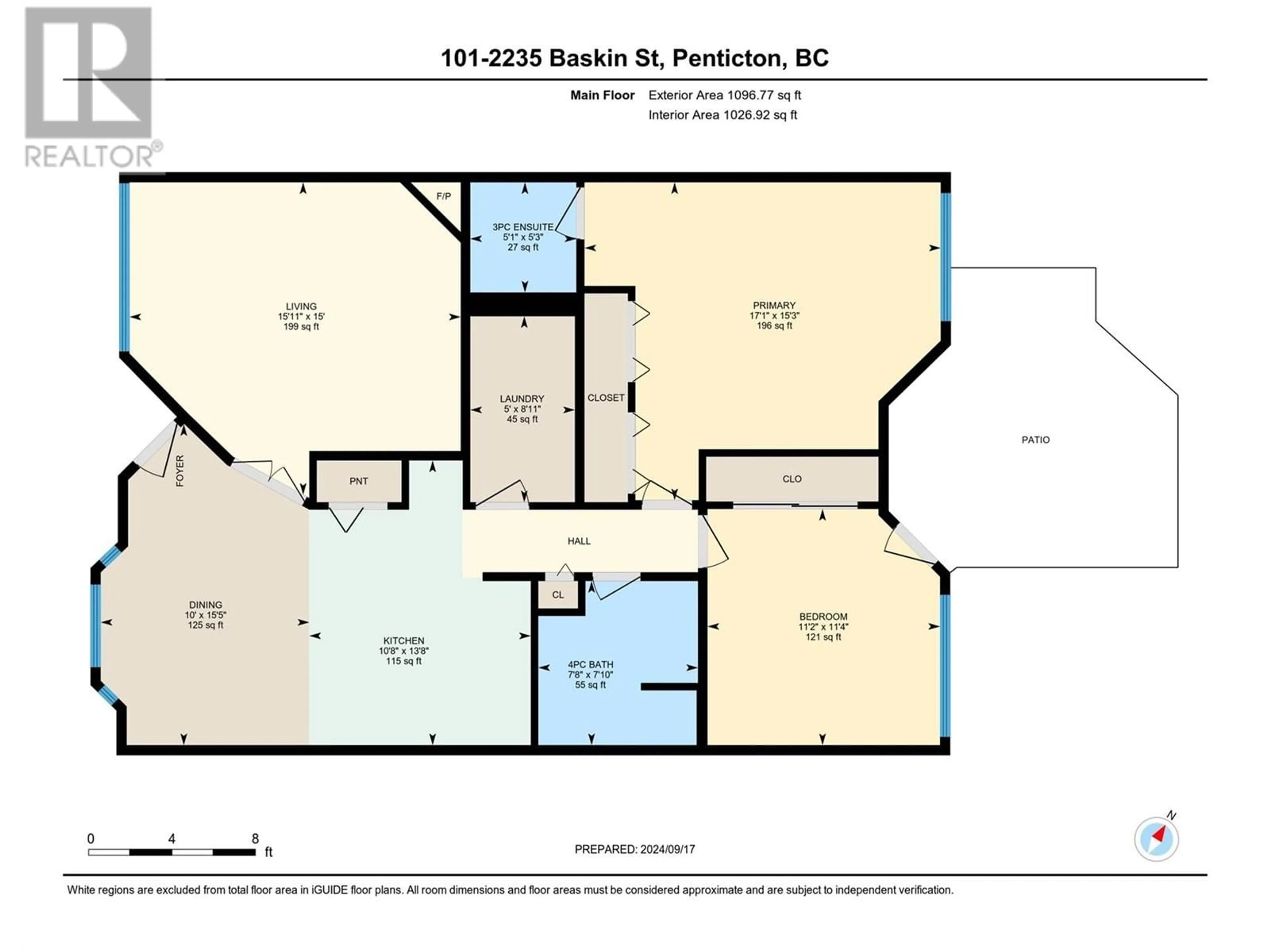 Floor plan for 2235 Baskin Street Unit# 101, Penticton British Columbia V2A8A8