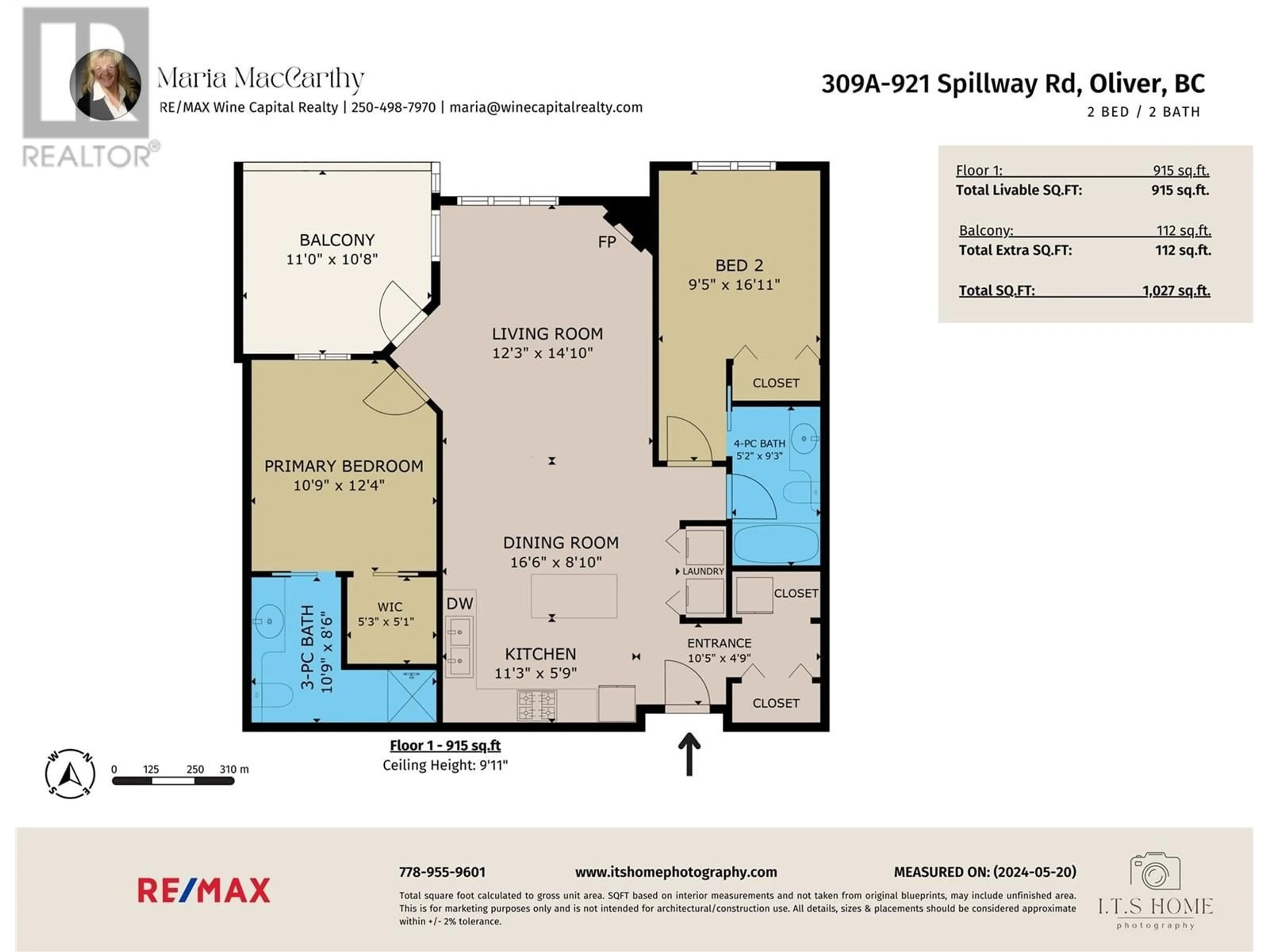 Floor plan for 921 Spillway Road Unit# 309A, Oliver British Columbia V0H1T8