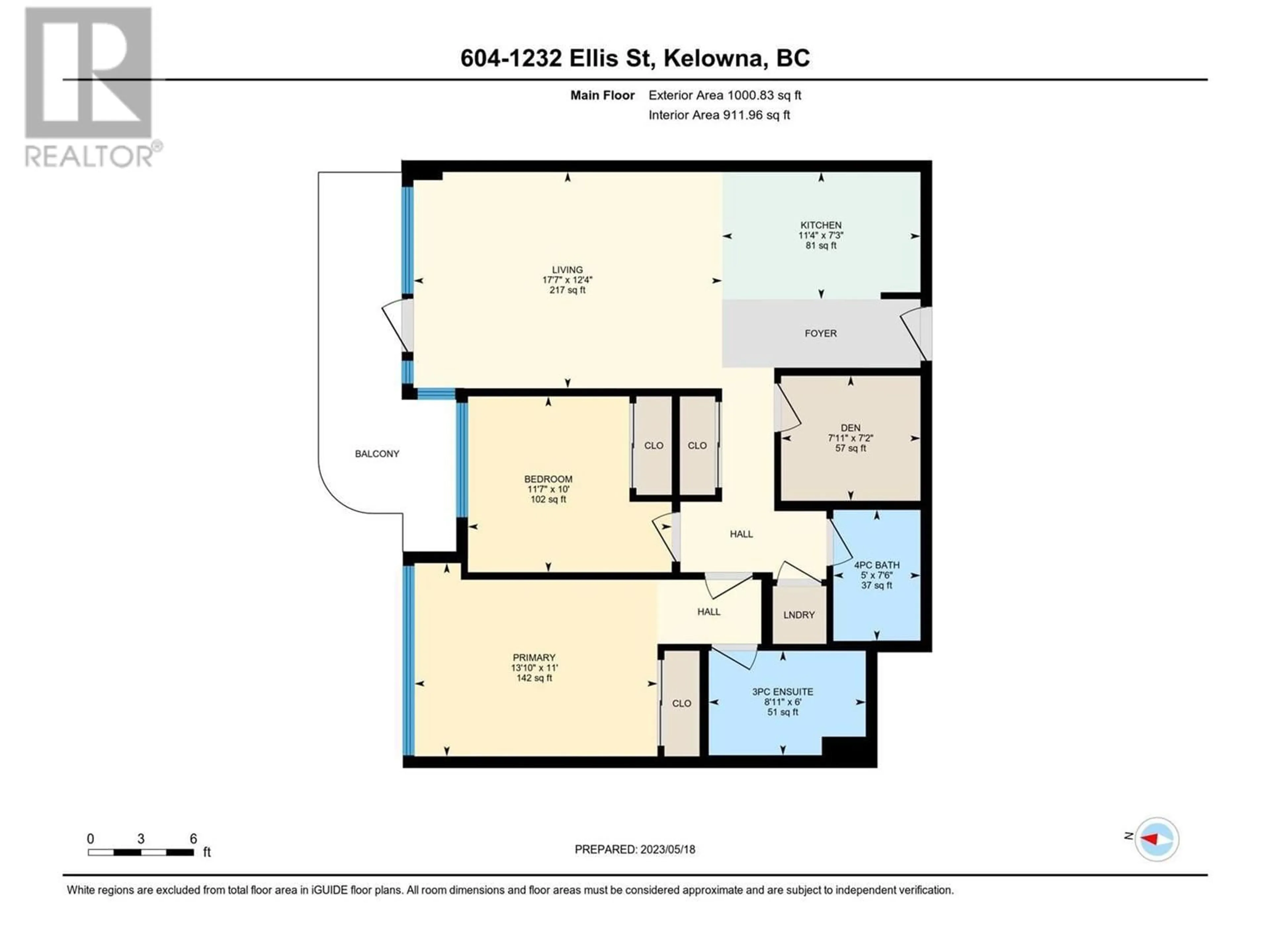 Floor plan for 1232 Ellis Street Unit# 604, Kelowna British Columbia V1Y0J6