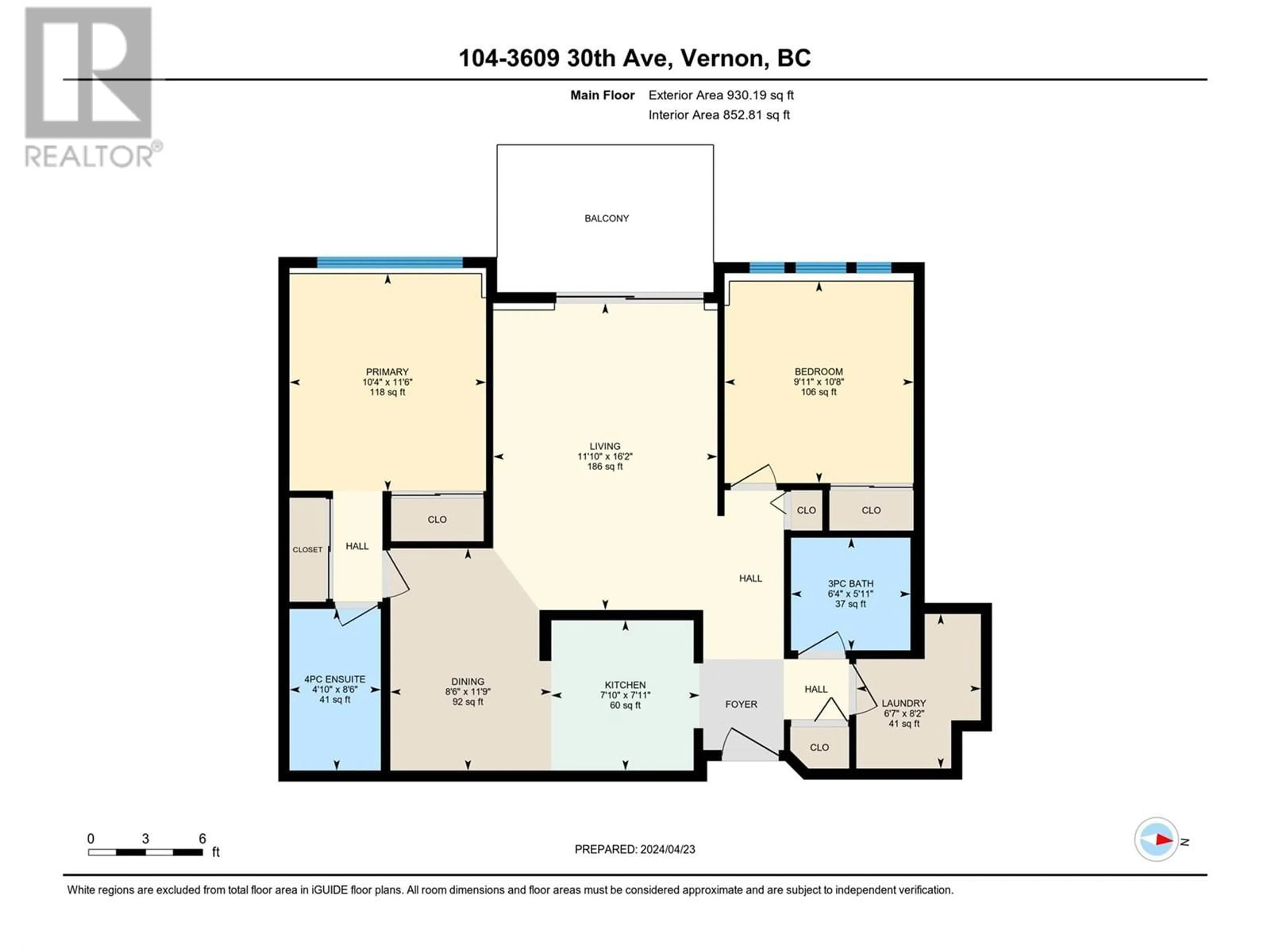 Floor plan for 3609 30 Avenue Unit# 104, Vernon British Columbia V1T2E6