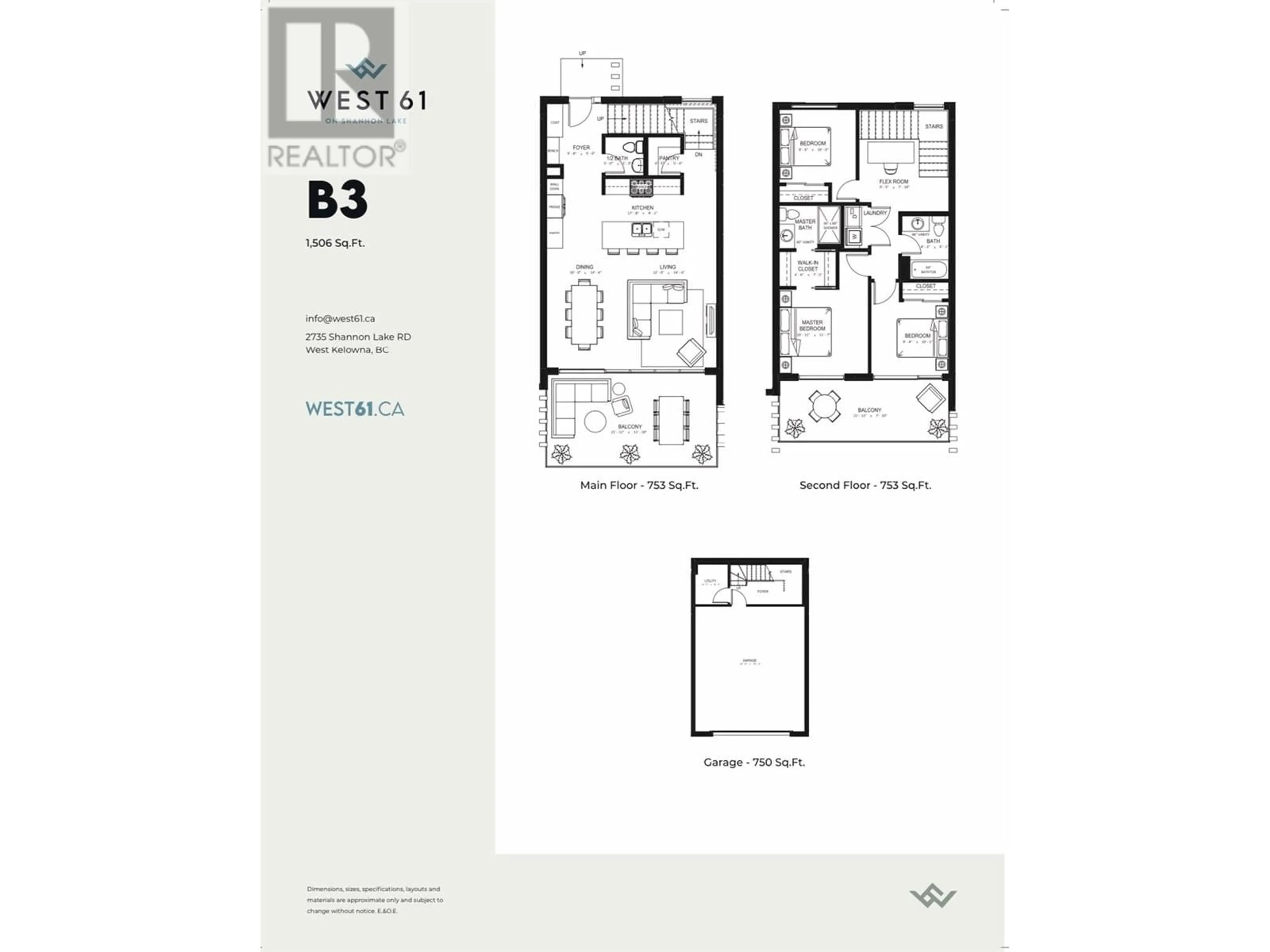 Floor plan for 2735 Shannon Lake Road Unit# 305, West Kelowna British Columbia V4T1V6