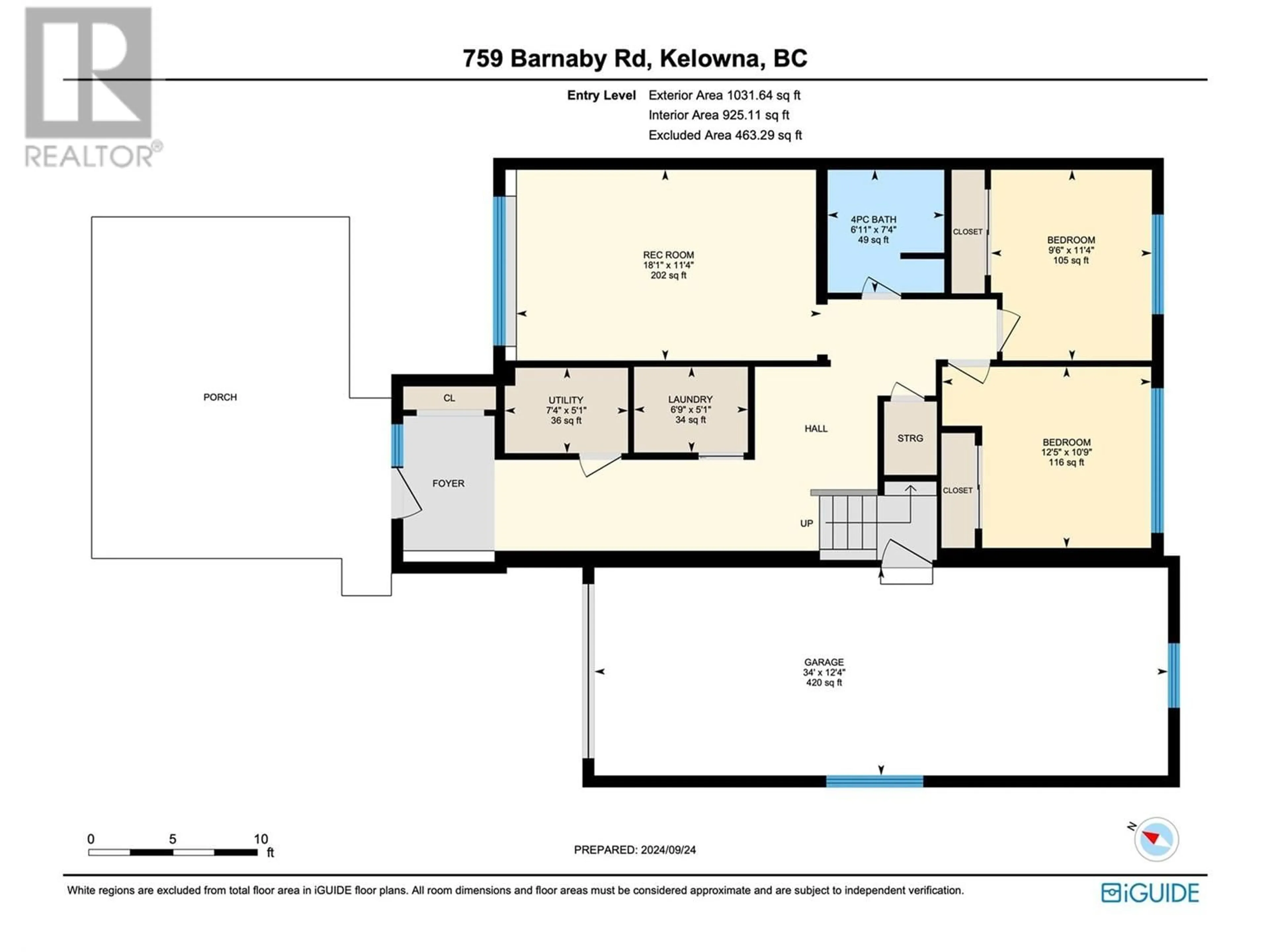 Floor plan for 759 Barnaby Road, Kelowna British Columbia V1W4N9