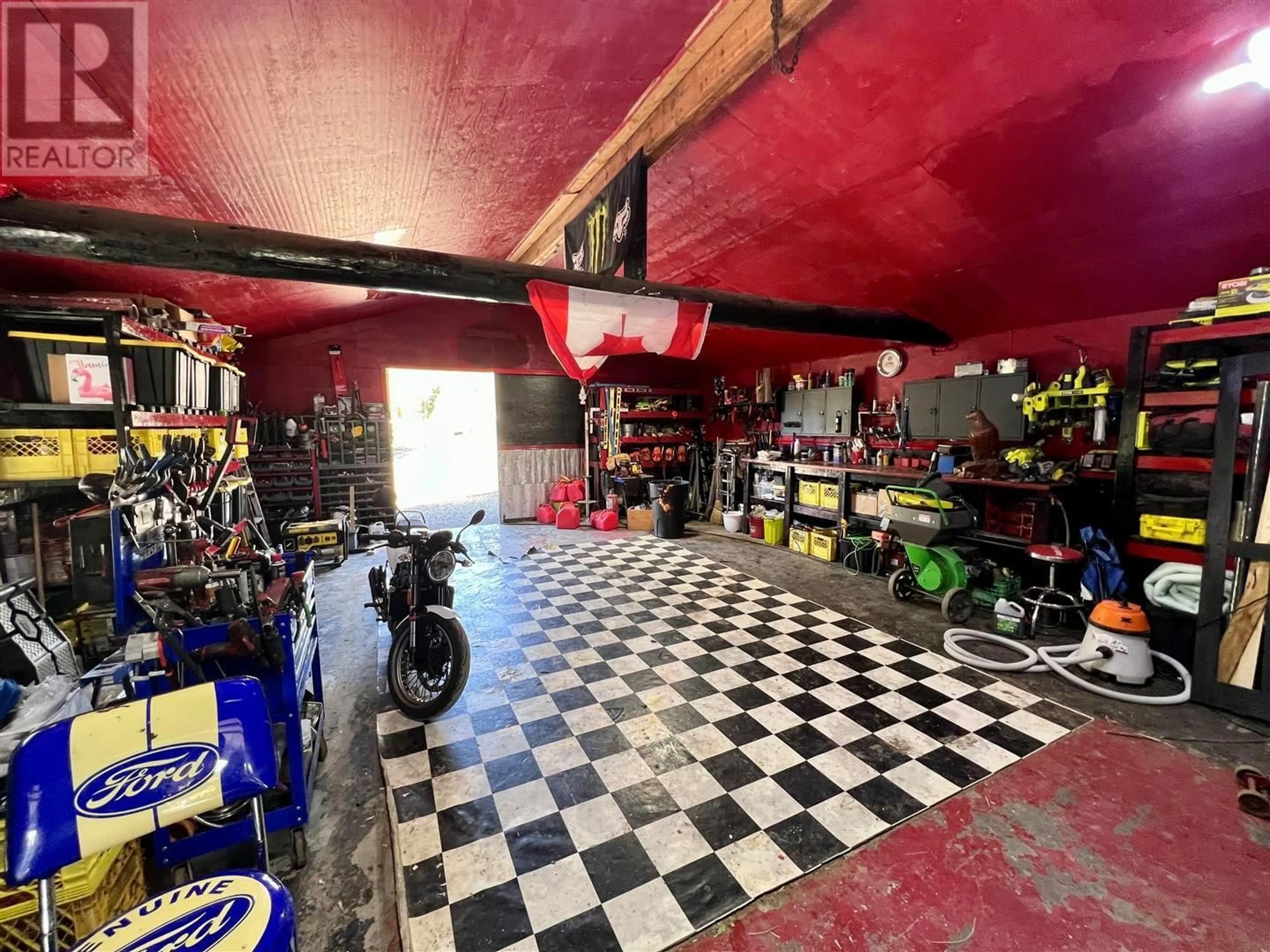 Indoor garage, cement floor for 5140 Warren Creek Road, Falkland British Columbia V0E1W0