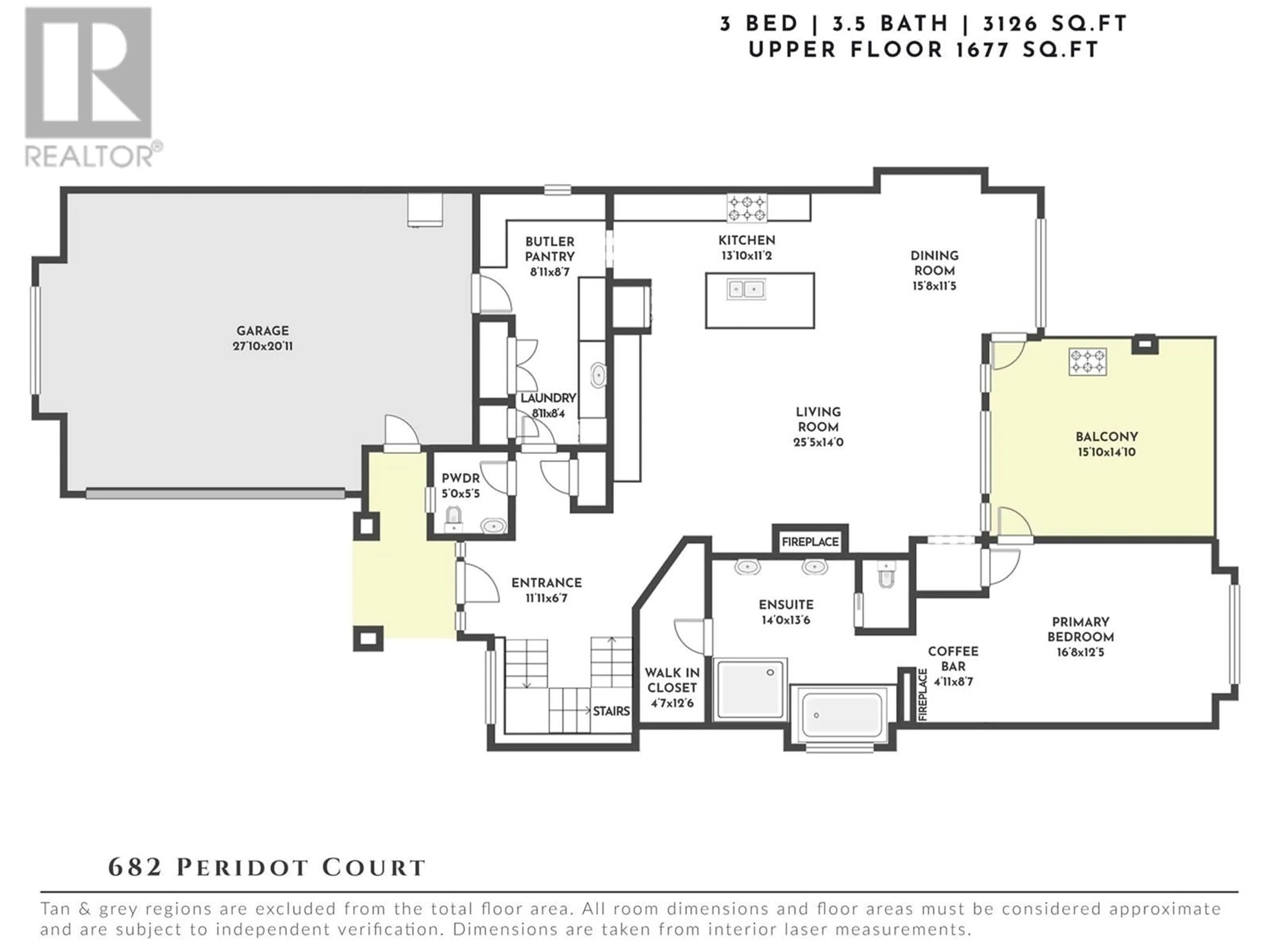 Floor plan for 682 Peridot Court, Kelowna British Columbia V1W5E7