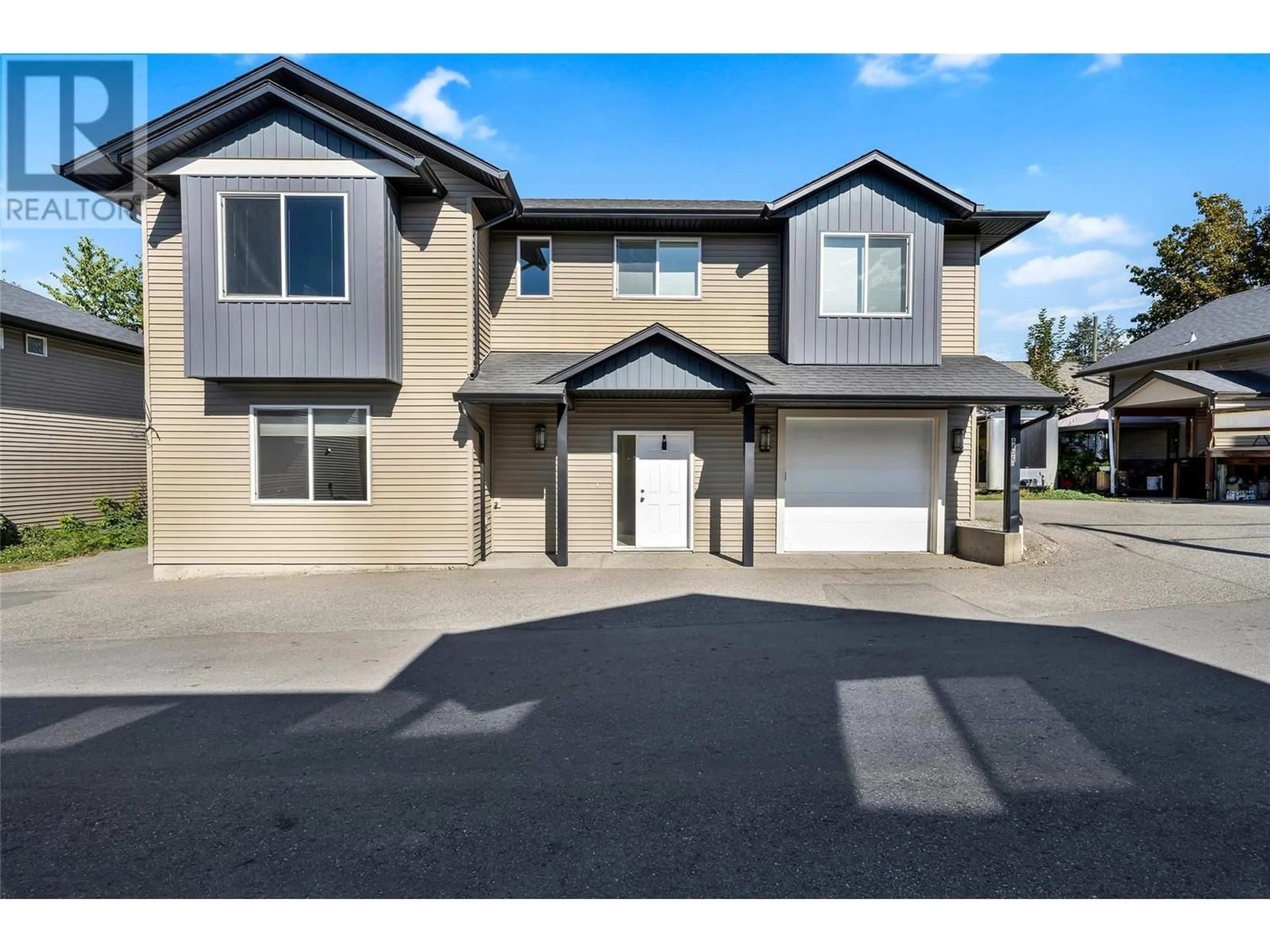 Frontside or backside of a home, the street view for 4406B 25th Street, Vernon British Columbia V1T4S6