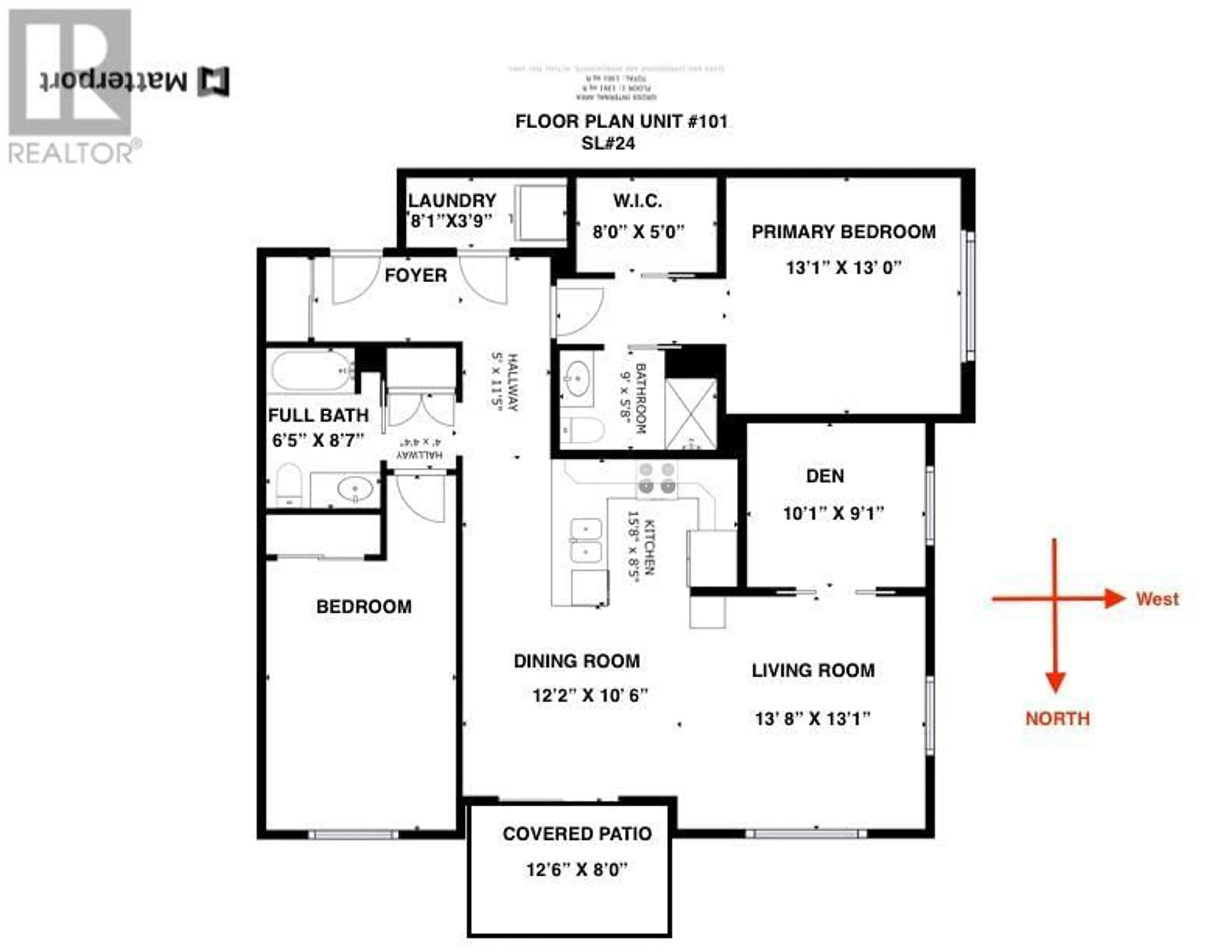 Floor plan for 9100 Mackie Drive Unit# 101, Coldstream British Columbia V1B1G9