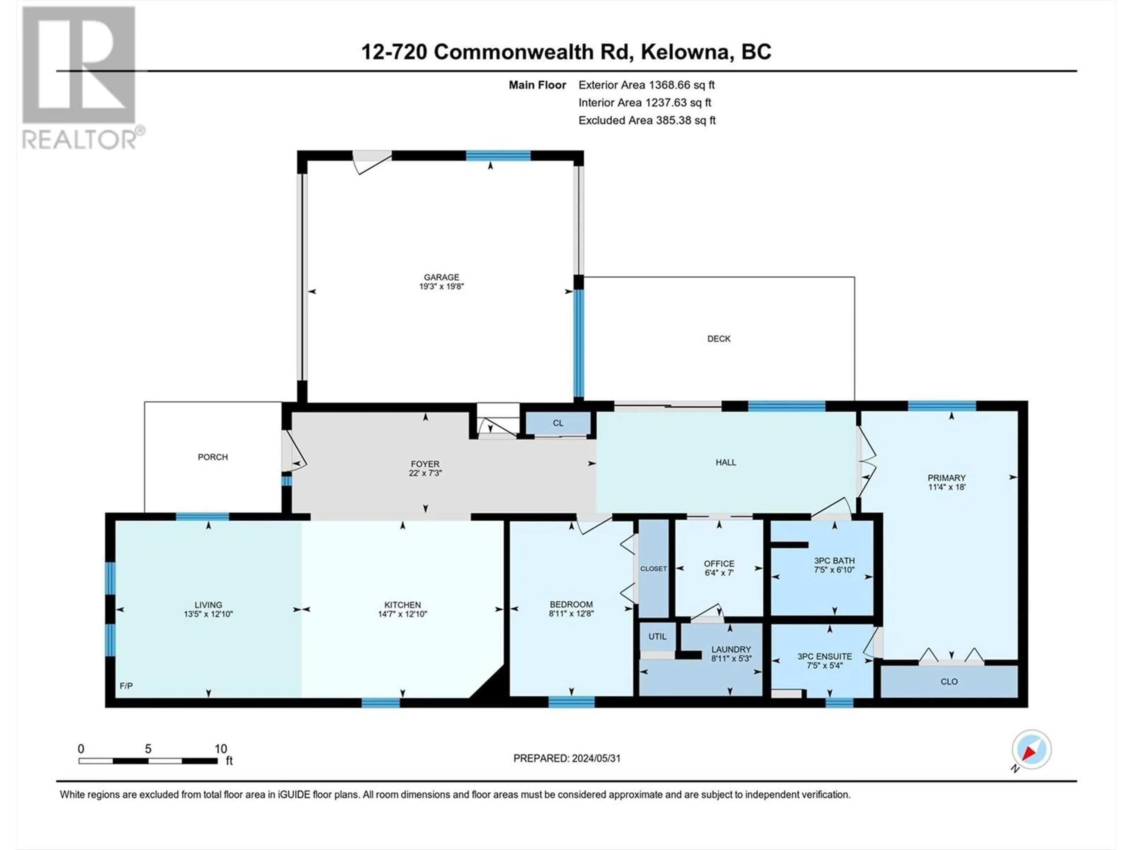 Floor plan for 720 Commonwealth Road Unit# 12, Lake Country British Columbia V4V1S2