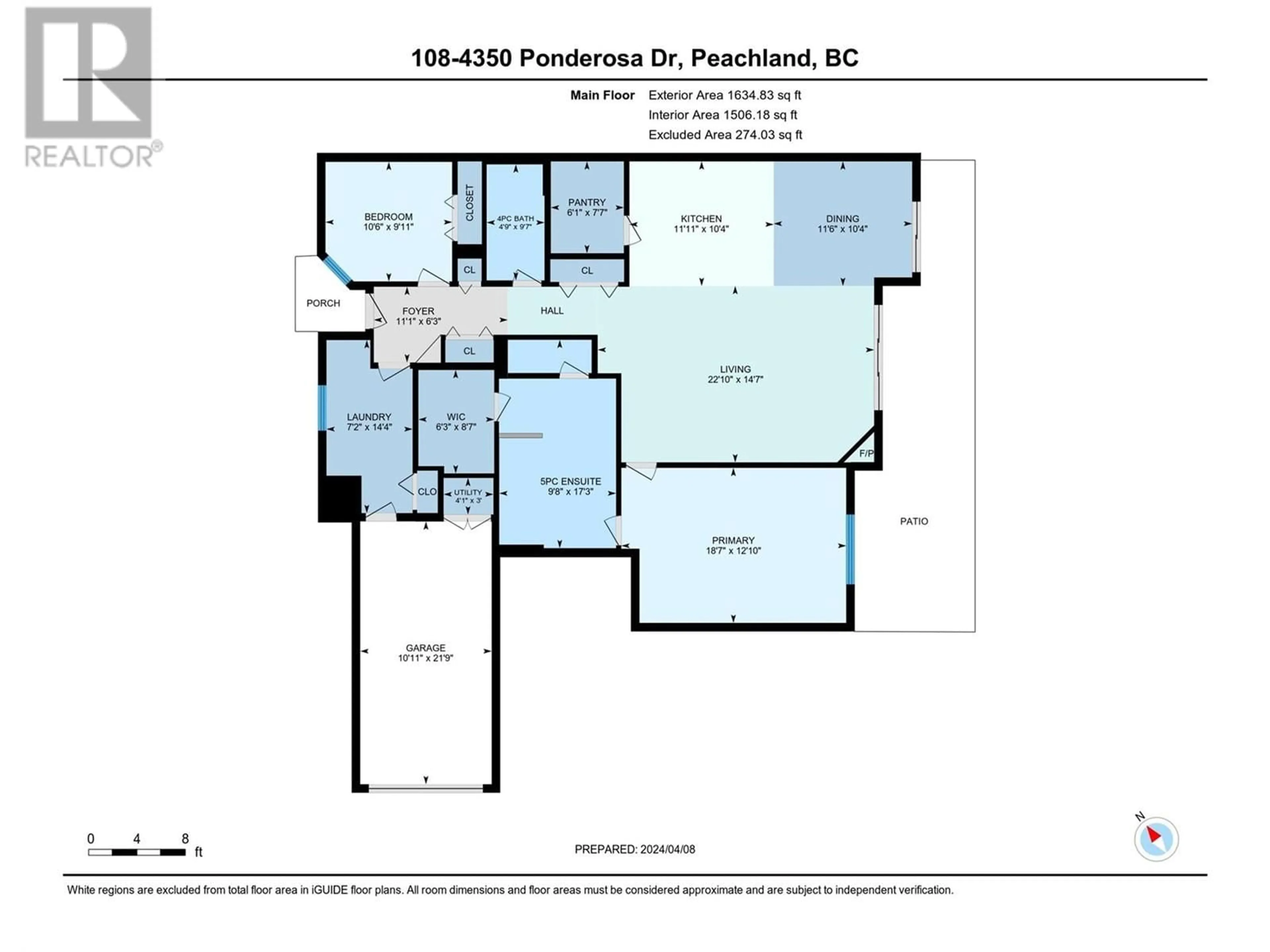 Floor plan for 4350 Ponderosa Drive Unit# 108, Peachland British Columbia V0H1X5