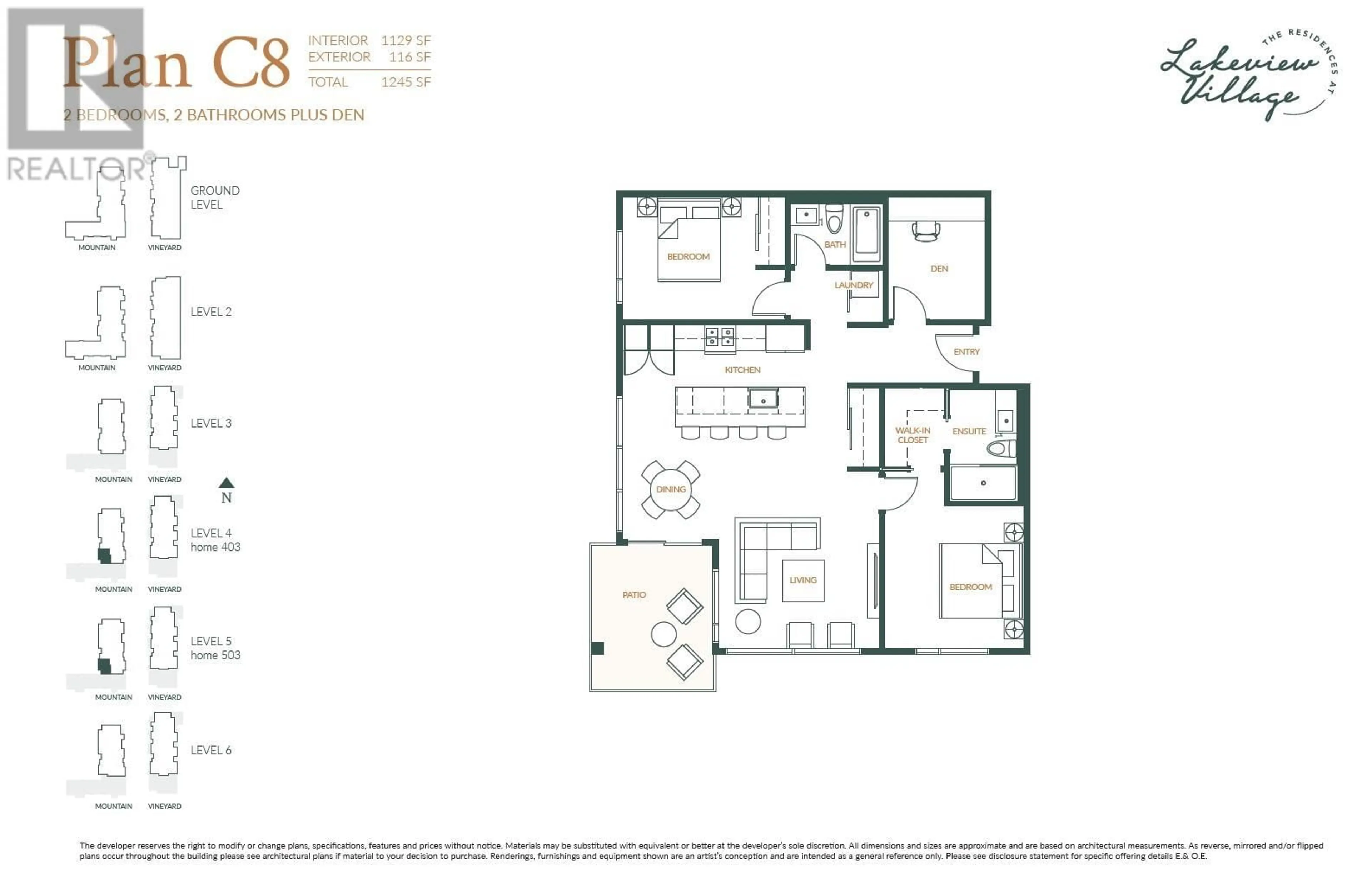 Floor plan for 2760 Olalla Road Unit# 503, West Kelowna British Columbia V1Z2A9