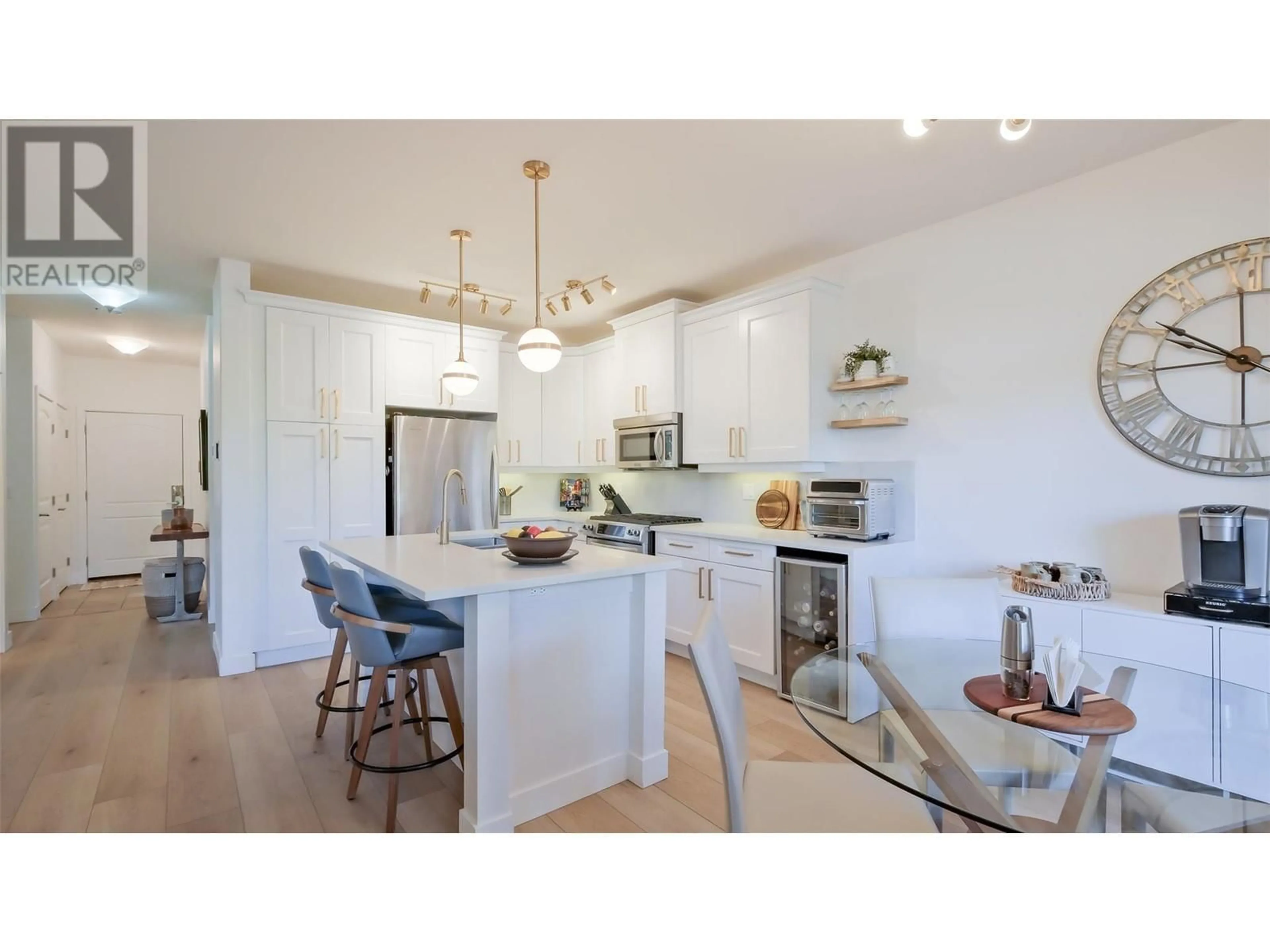 Open concept kitchen, wood/laminate floor for 2102 - 4042 PRITCHARD DRIVE, West Kelowna British Columbia V4T3E4