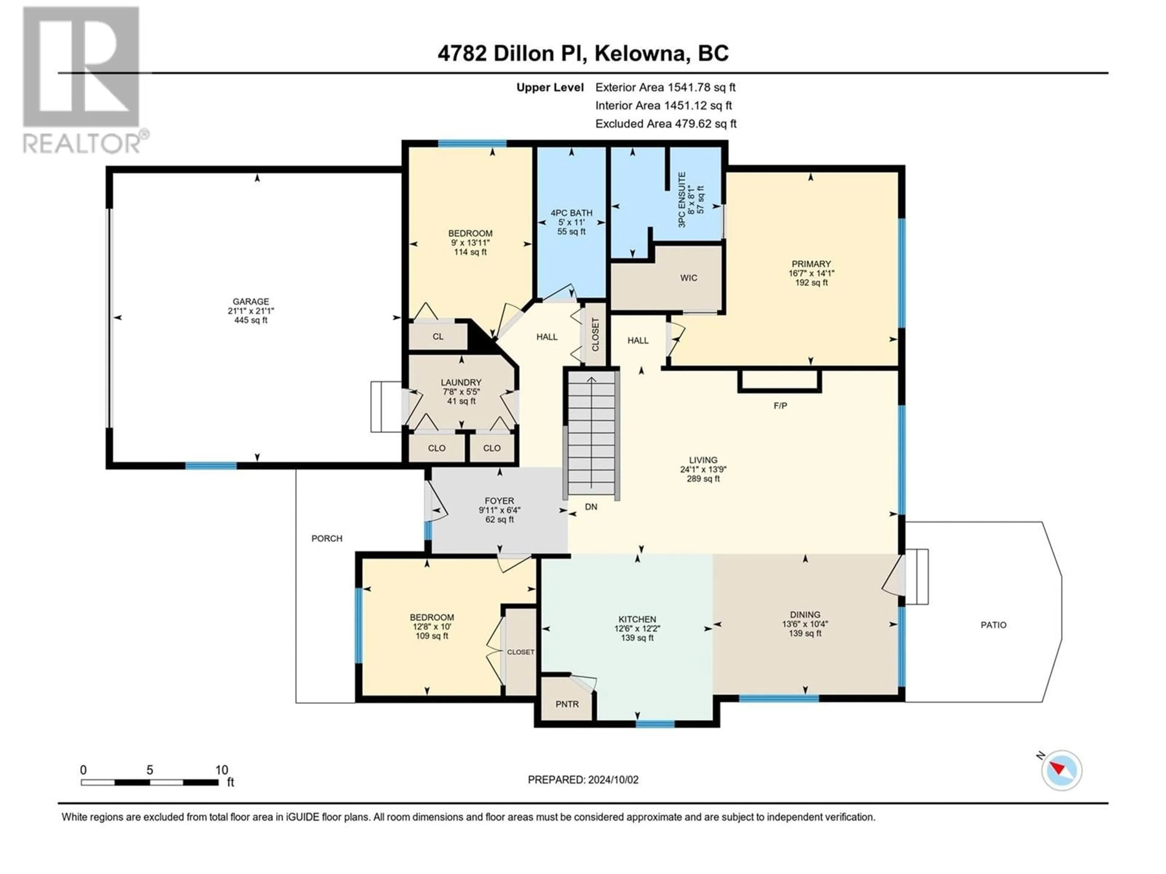 Floor plan for 4782 Dillon Place, Kelowna British Columbia V1W5B3