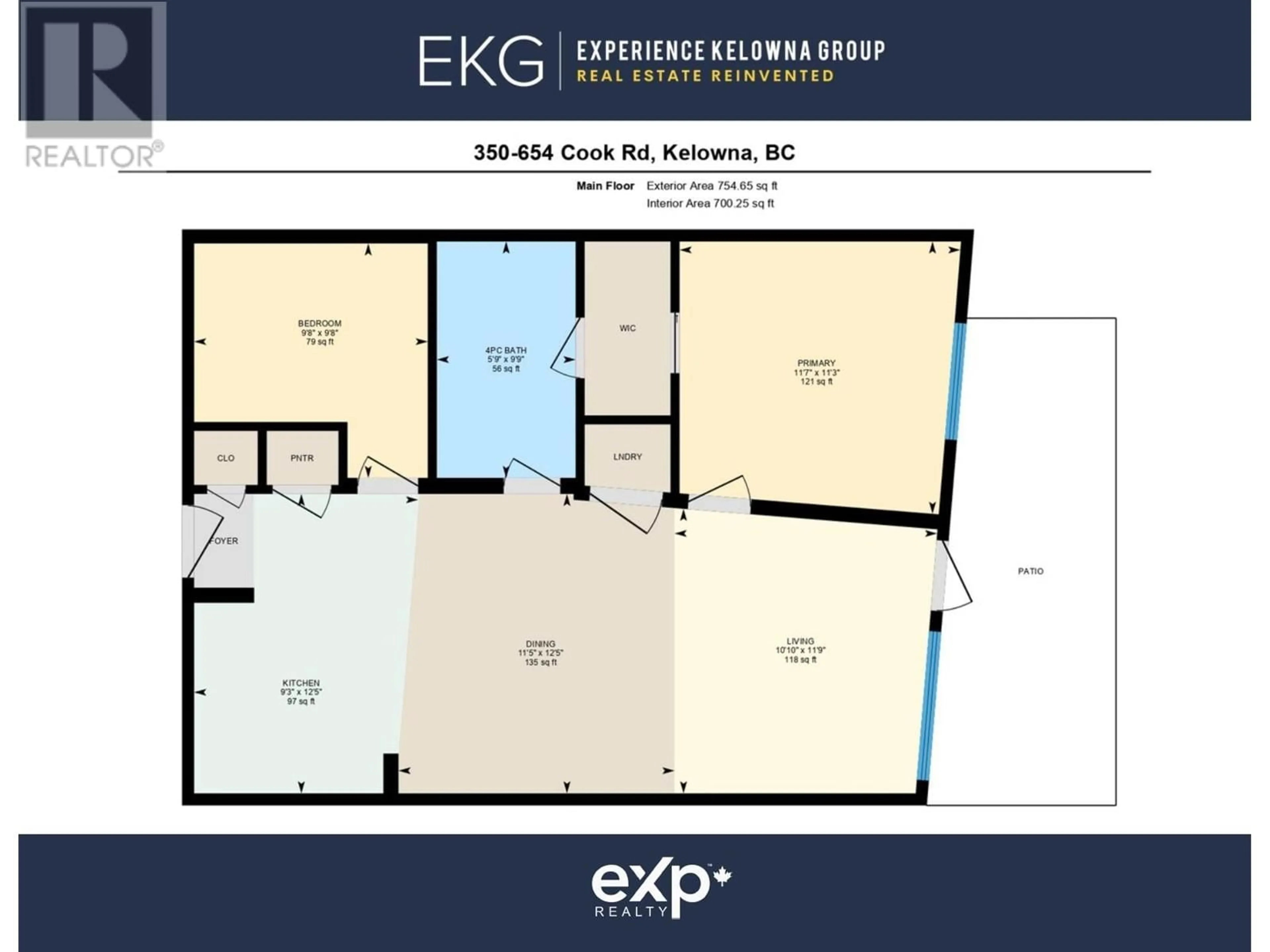 Floor plan for 654 Cook Road Unit# 350, Kelowna British Columbia V1W3G7