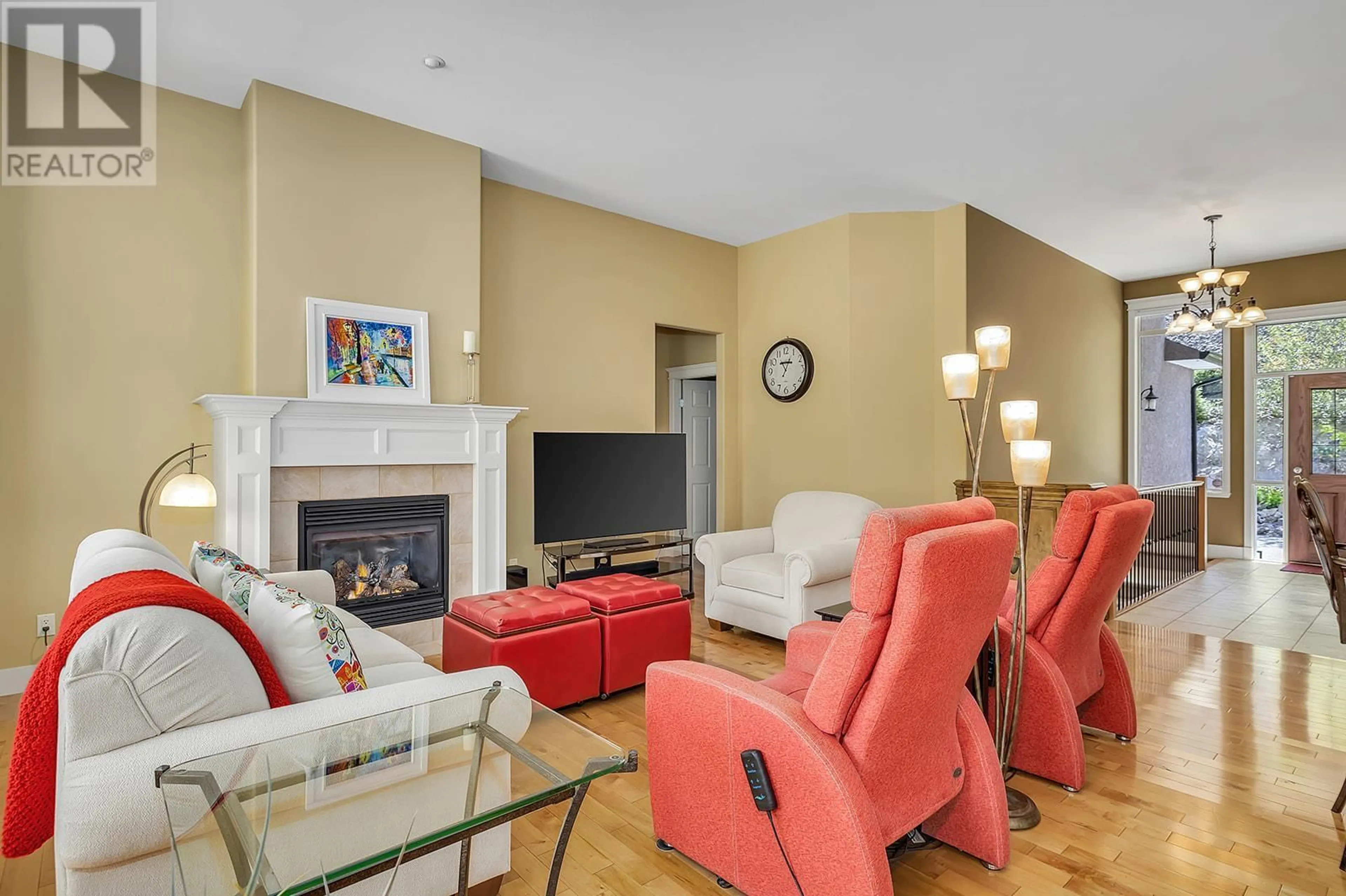 Living room, wood floors for 1077 Peak Point Drive, West Kelowna British Columbia V1Z4B4