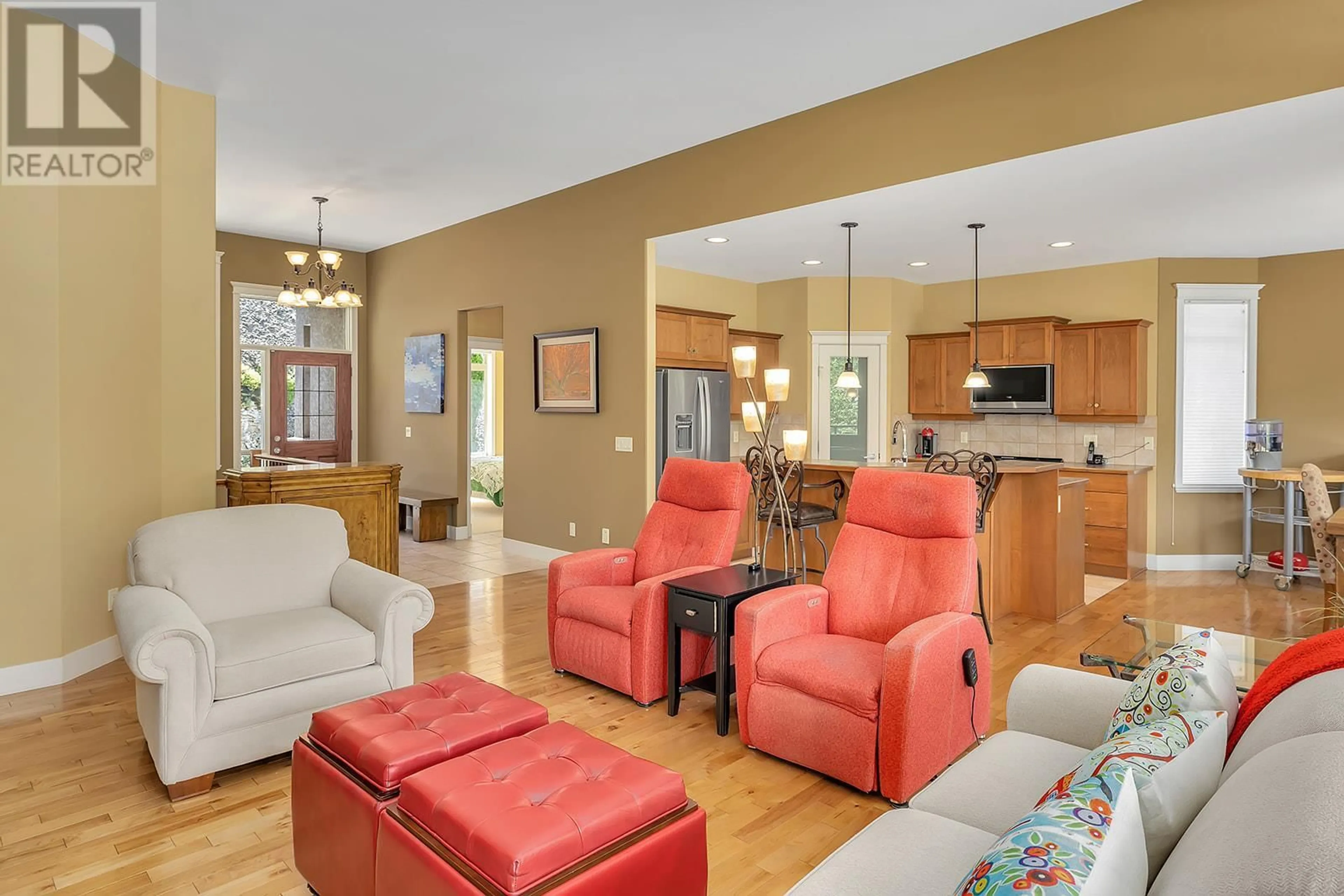 Living room, wood floors for 1077 Peak Point Drive, West Kelowna British Columbia V1Z4B4