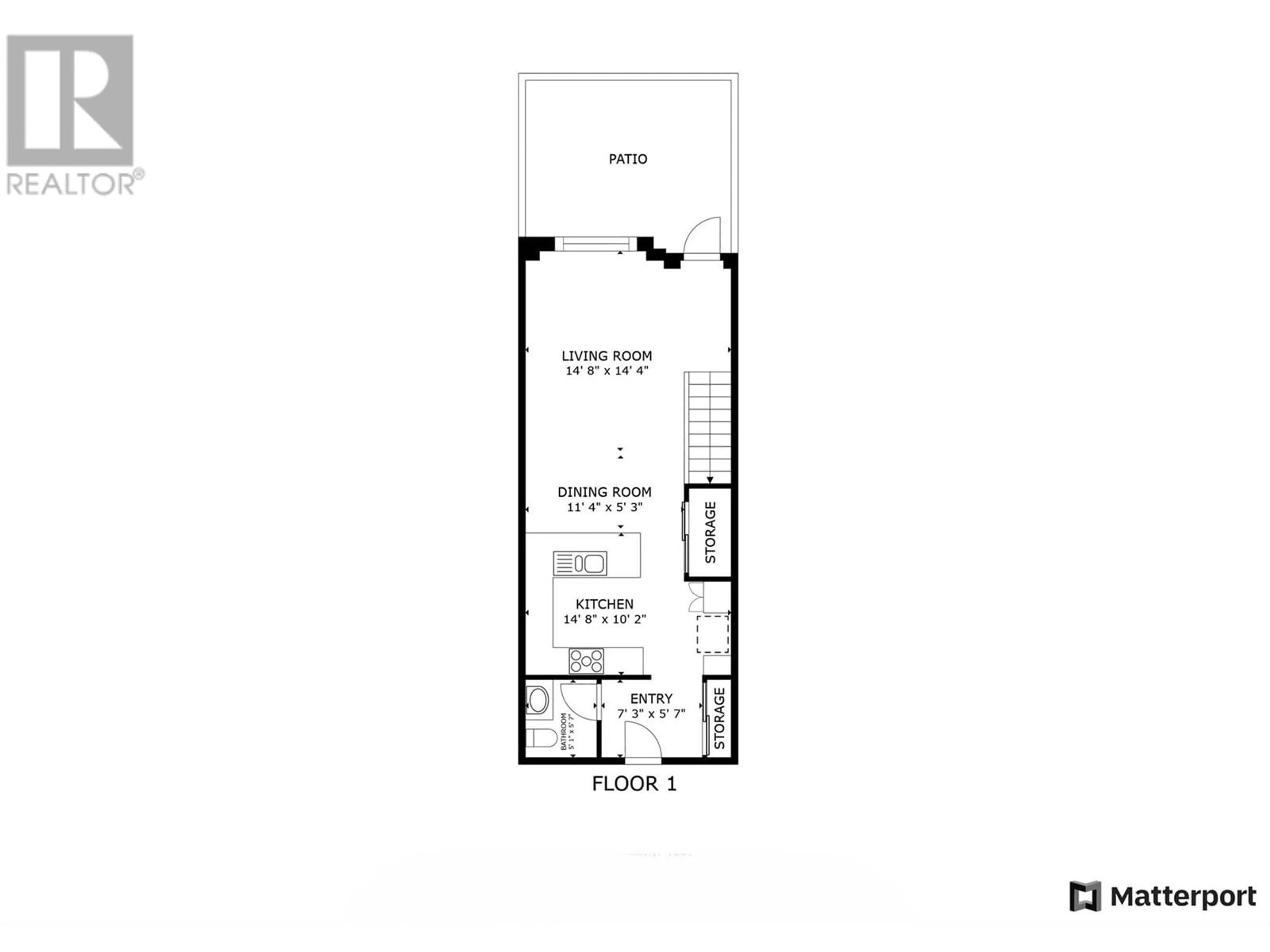 Floor plan for 1495 Graham Street Unit# 112, Kelowna British Columbia V1Y2A3