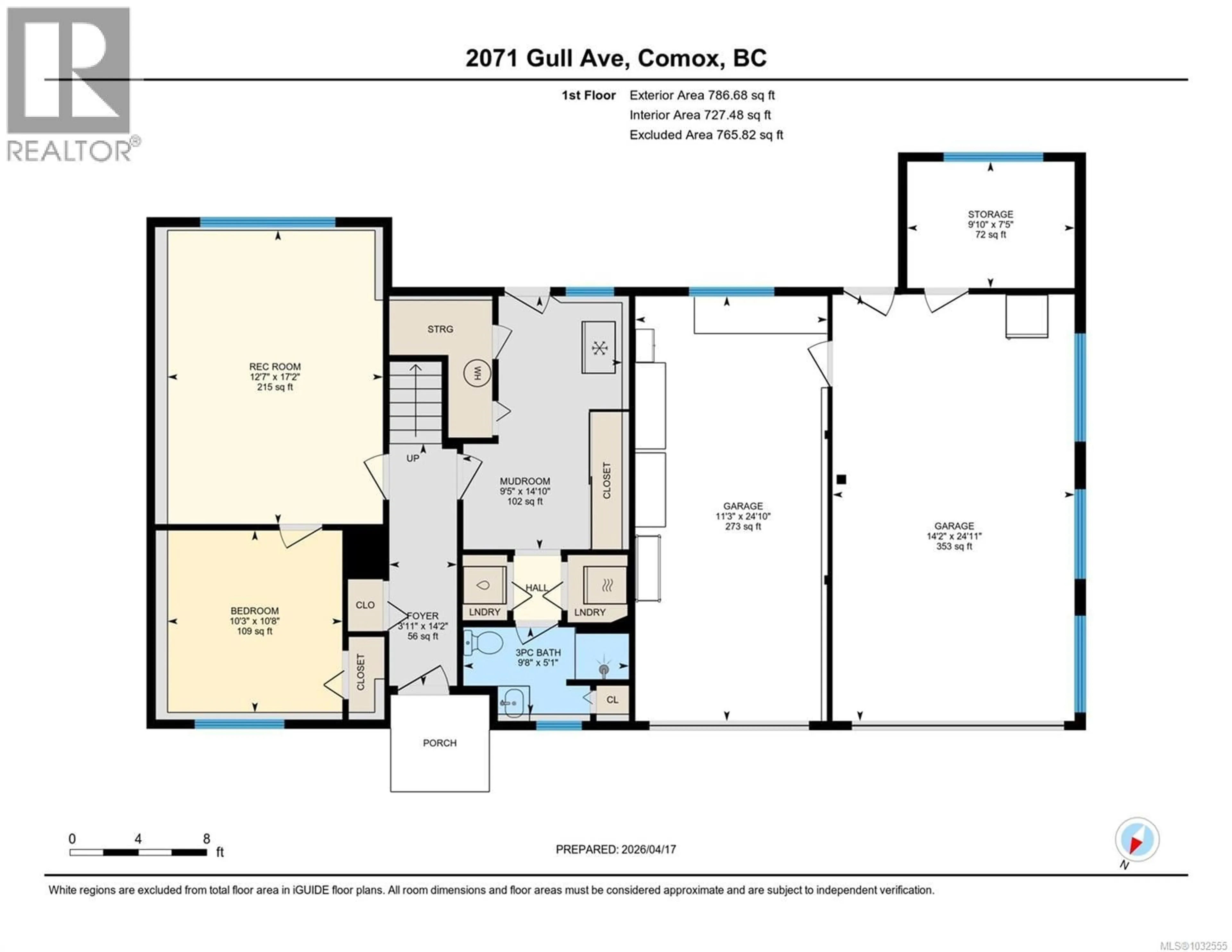 Floor plan for 2071 GULL AVENUE, Comox British Columbia V9M1L5