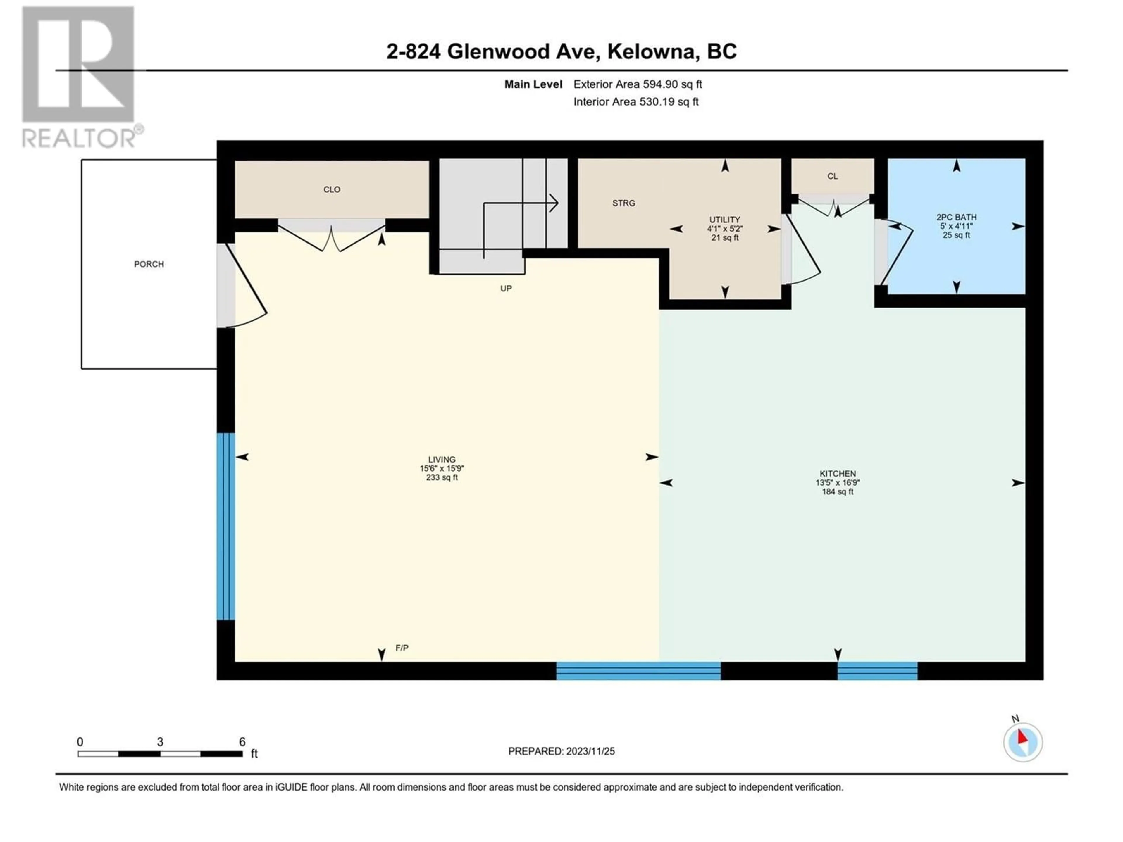 Floor plan for 824 Glenwood Avenue Unit# 2, Kelowna British Columbia V1Y5M5