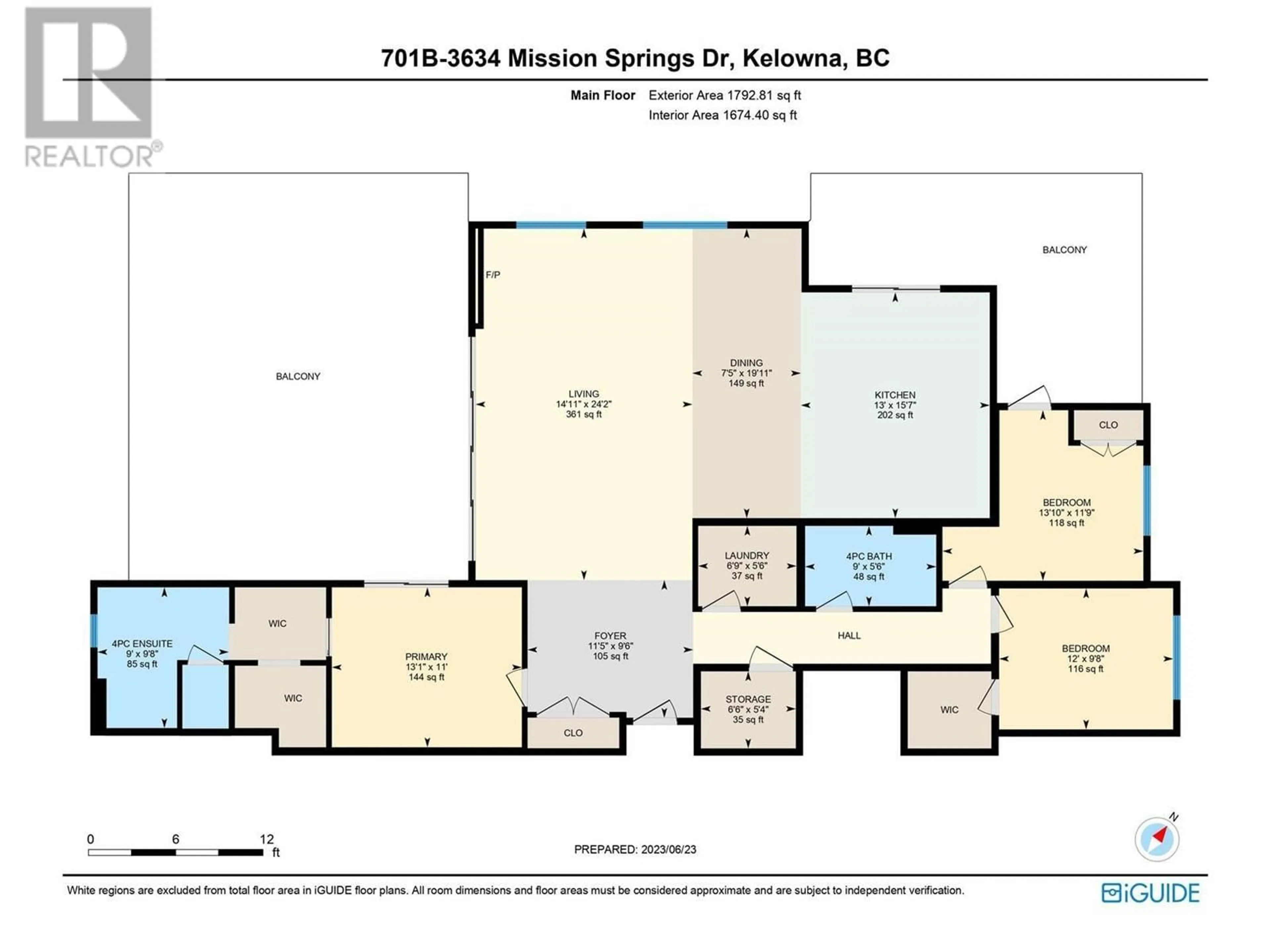Floor plan for 701B - 3634 MISSION SPRINGS DRIVE, Kelowna British Columbia V1W5L1