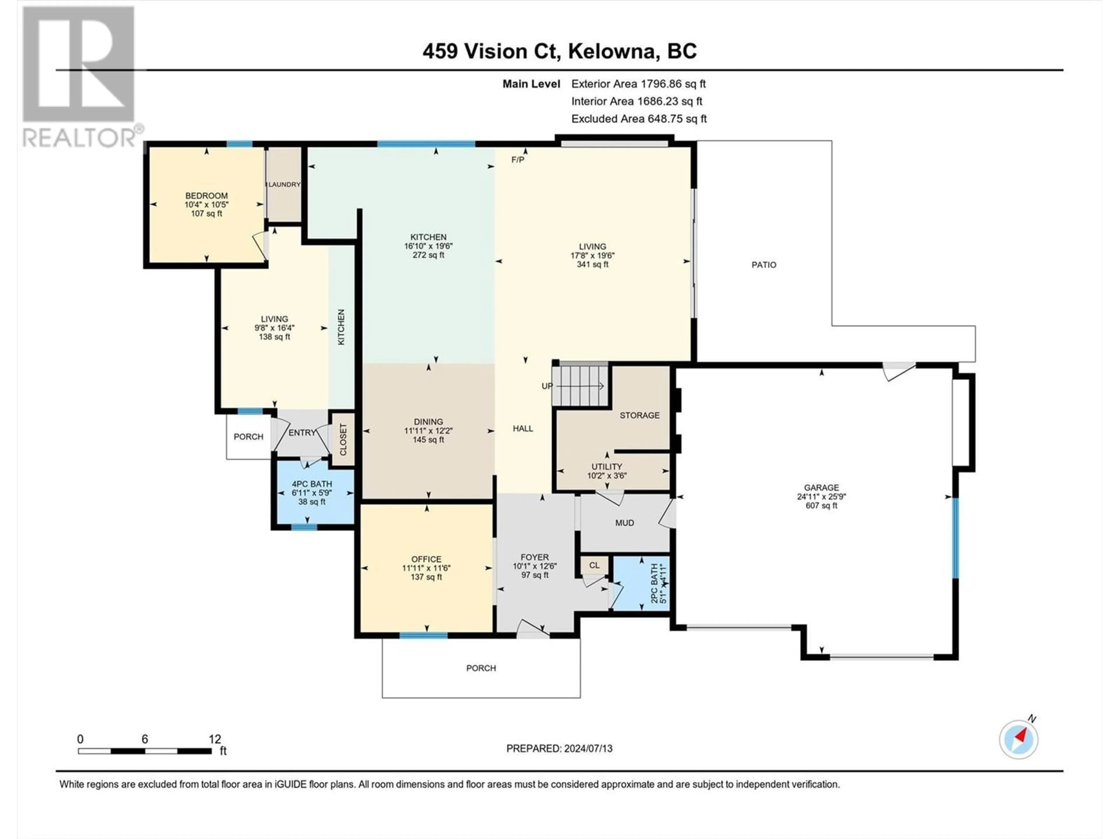 Floor plan for 459 Vision Court, Kelowna British Columbia V1W0C4