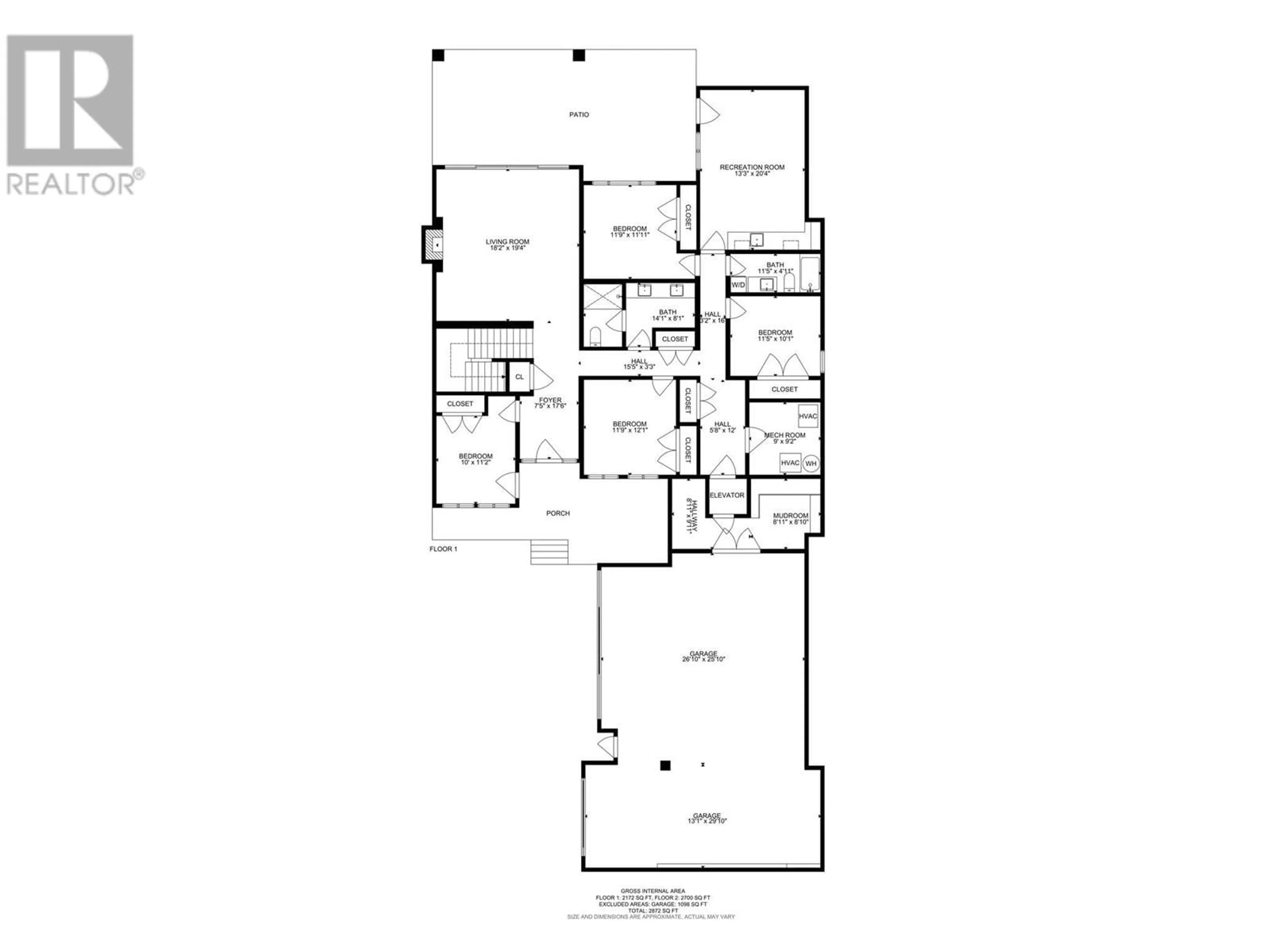 Floor plan for 1276 Nishi Court, Kelowna British Columbia V1P1S2