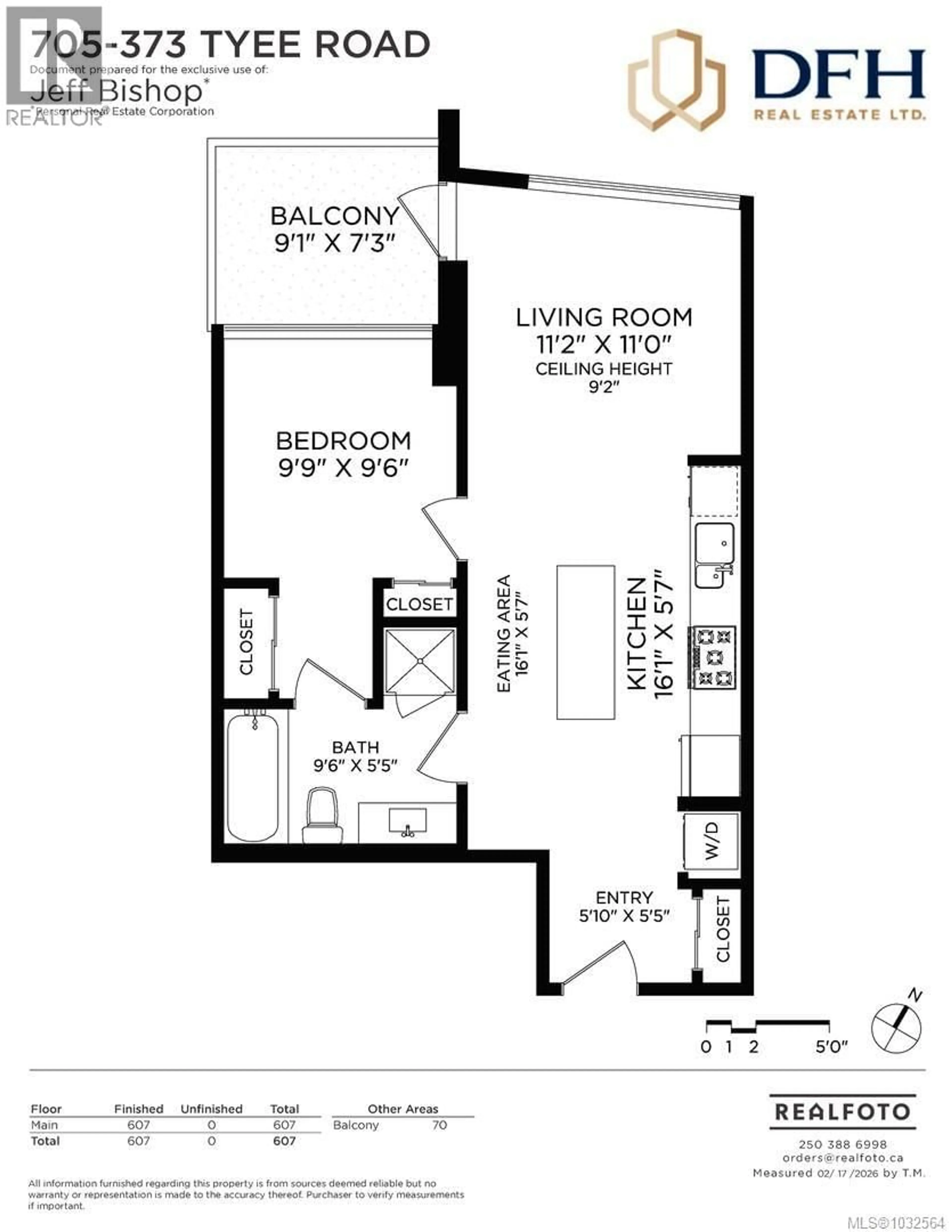 Floor plan for 705 - 373 TYEE ROAD, Victoria British Columbia V9A0B3