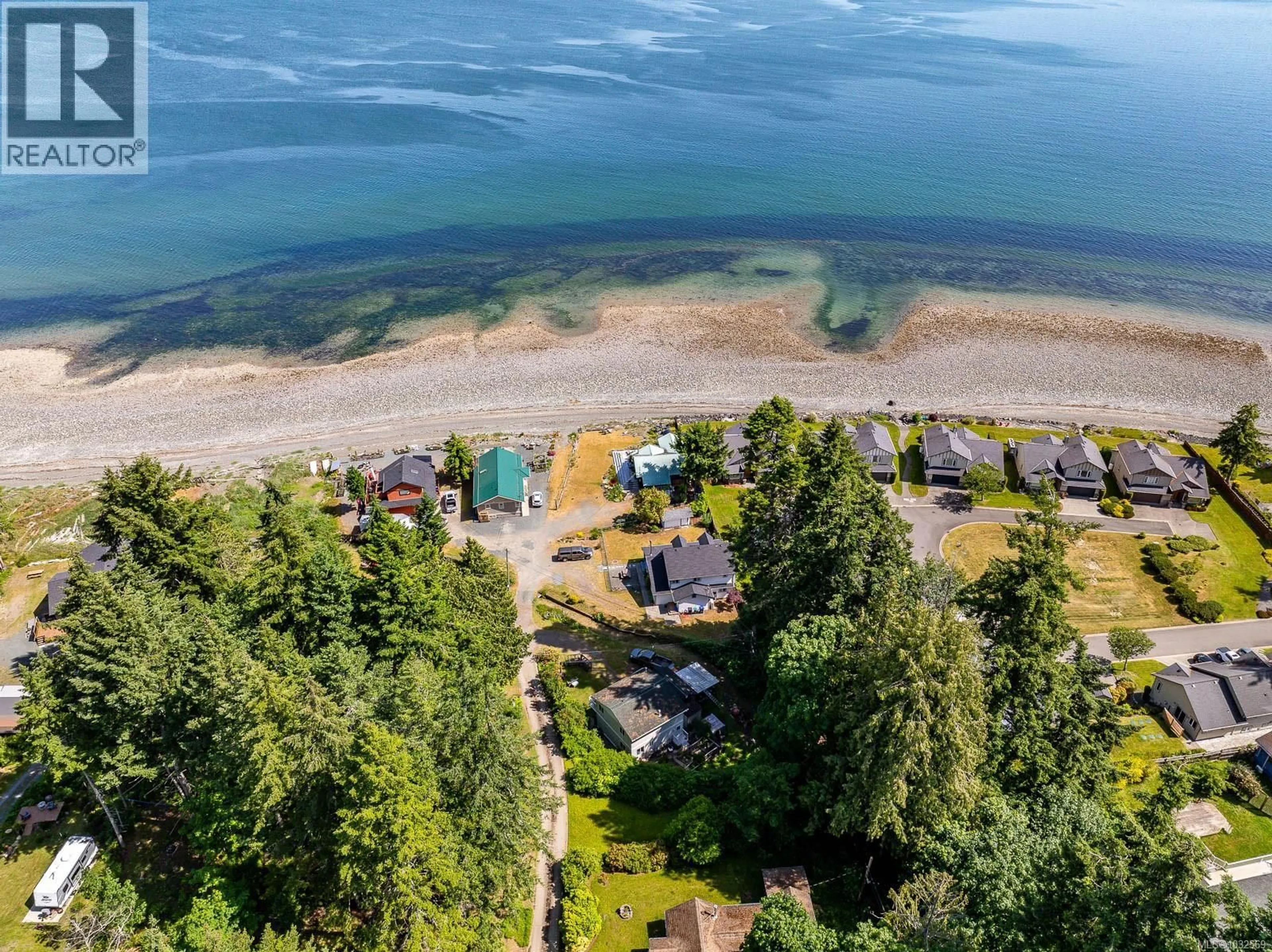 A pic from outside/outdoor area/front of a property/back of a property/a pic from drone, water/lake/river/ocean view for 5 - 6919 ISLAND HIGHWAY WEST, Bowser British Columbia V0R1G0