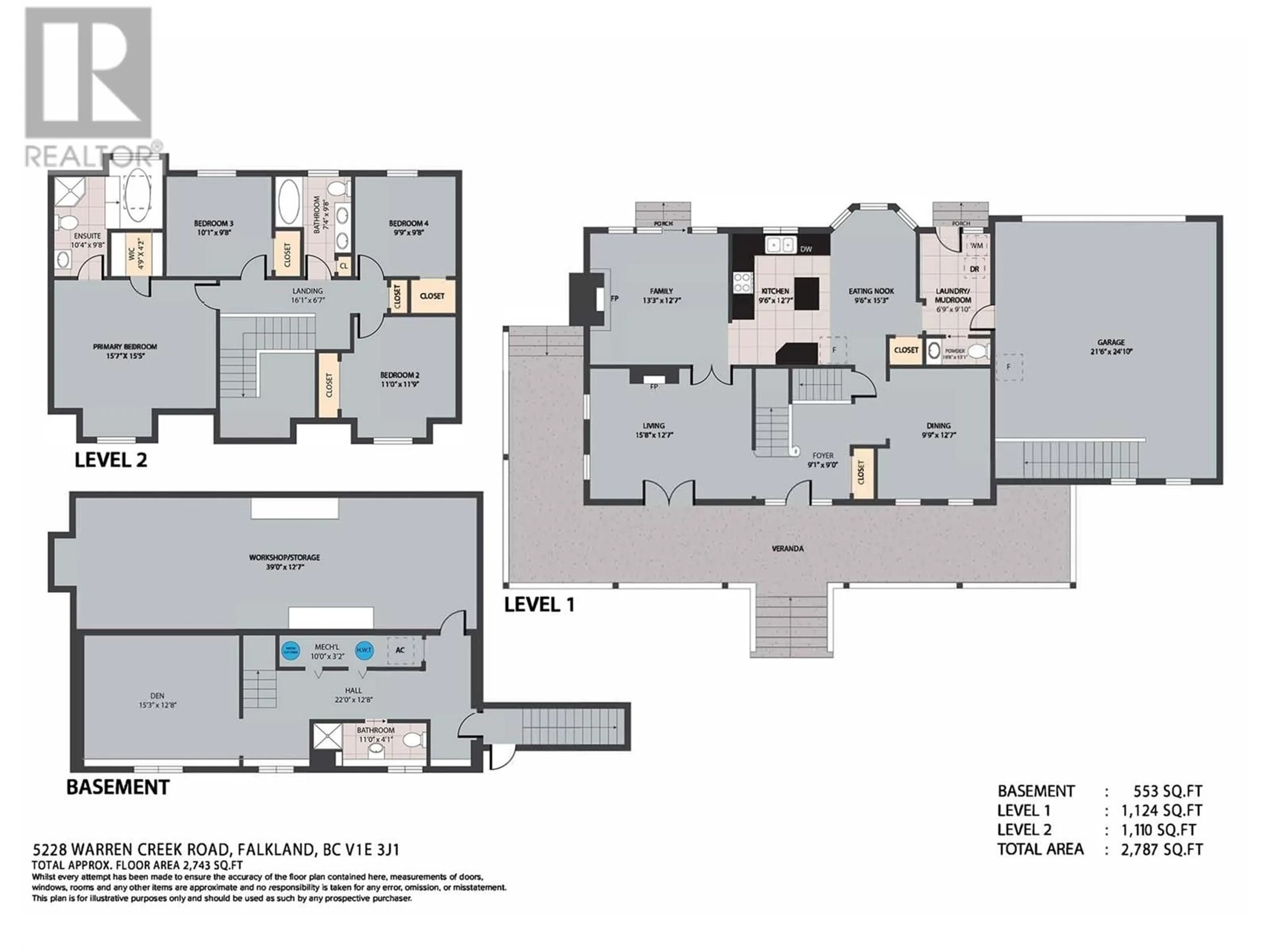 Floor plan for 5228 Warren Creek Road, Falkland British Columbia V0E1W0