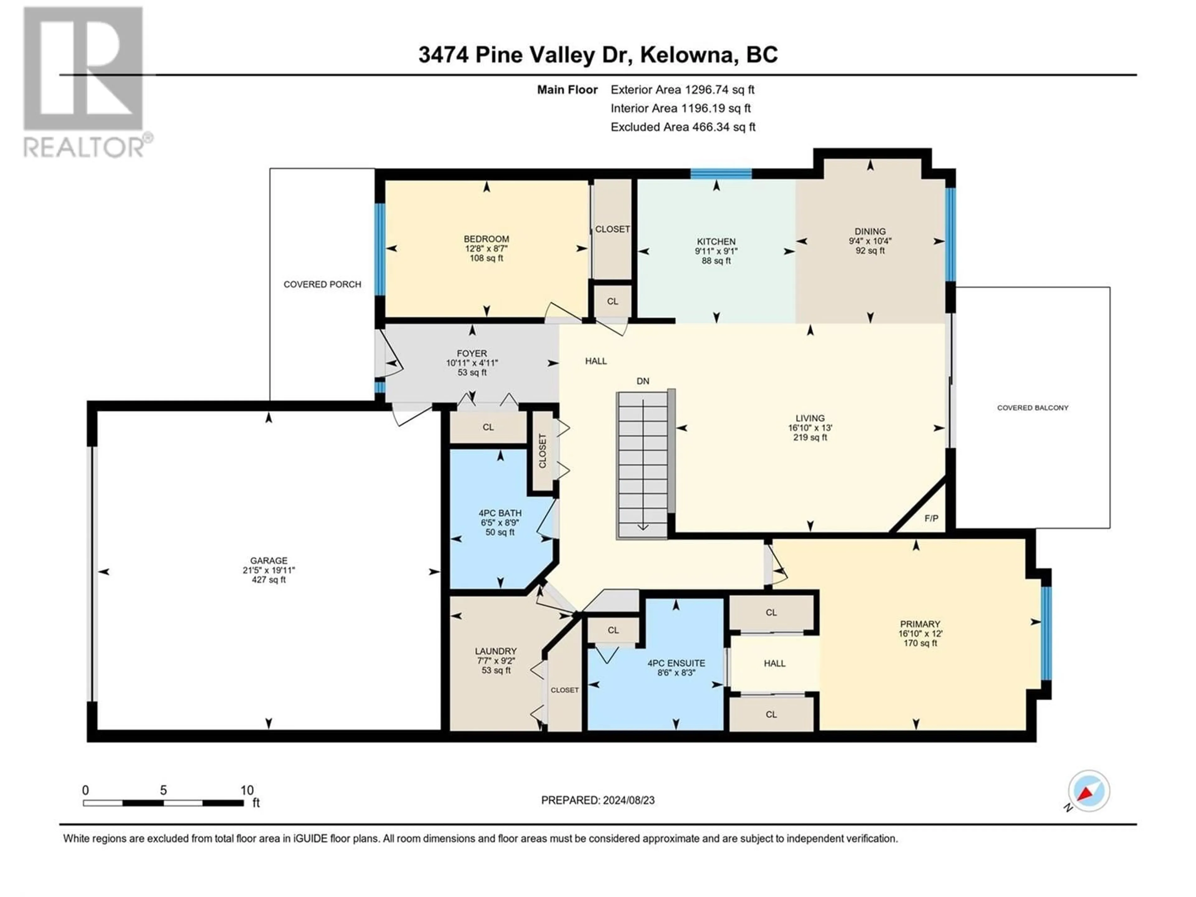 Floor plan for 3474 Pine Valley Drive, Kelowna British Columbia V1X8E3