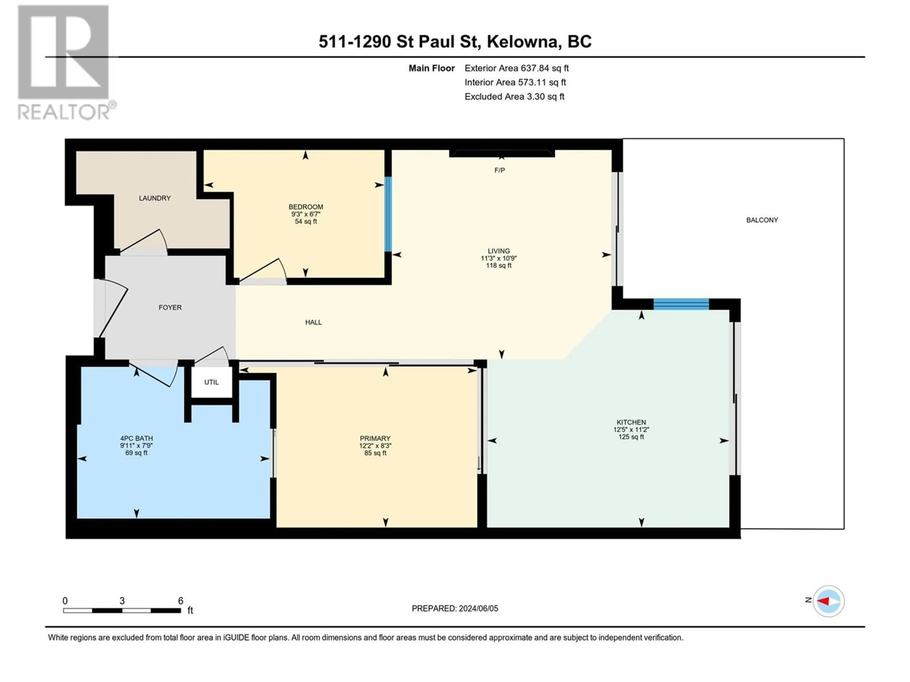 Floor plan for 1290 St. Paul Street SW Unit# 511 Lot# 4, Kelowna British Columbia V1Y2C9