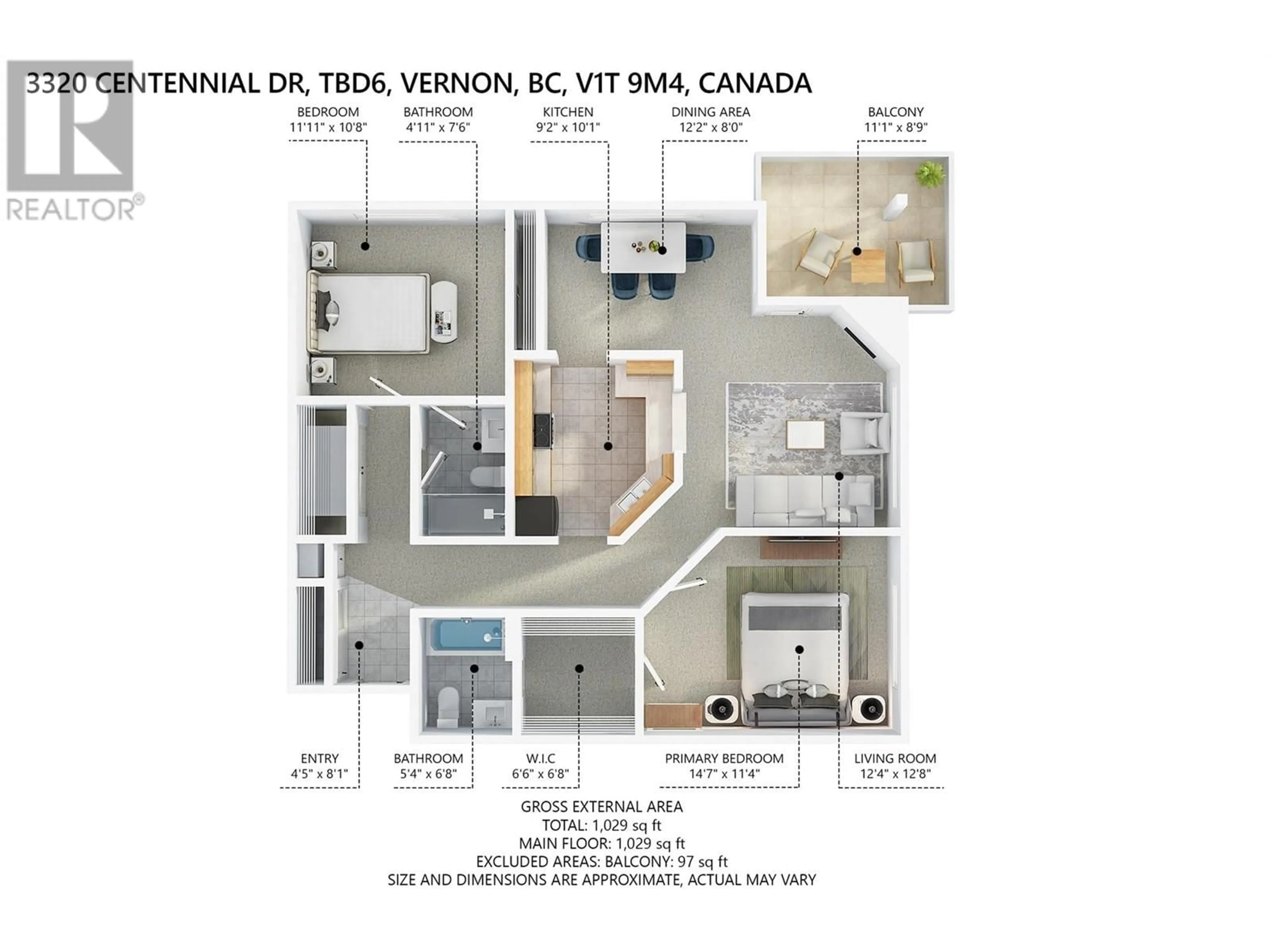 Floor plan for 3320 Centennial Drive Unit# 209, Vernon British Columbia V1T9M4