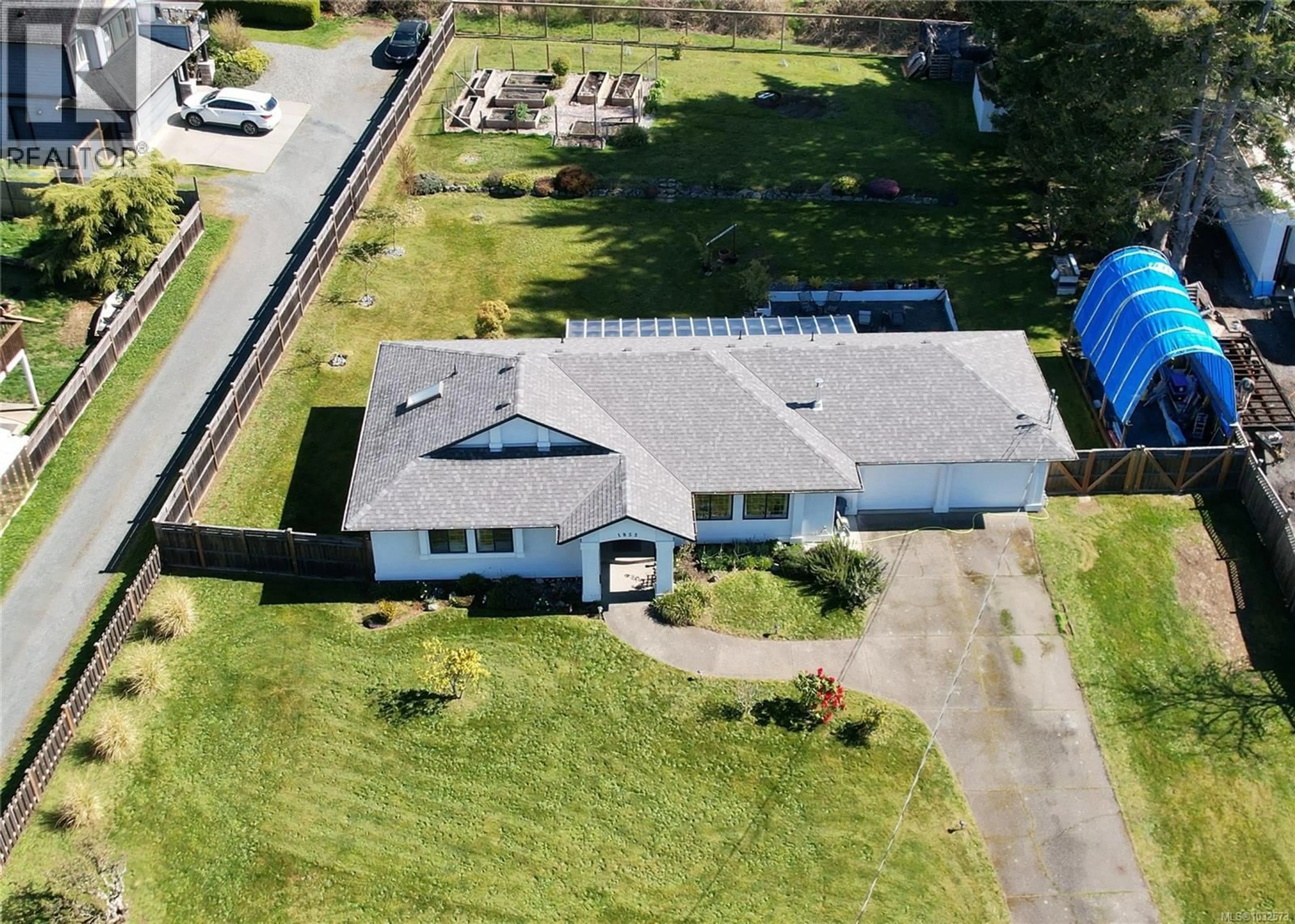 A pic from outside/outdoor area/front of a property/back of a property/a pic from drone, building for 1955 CALDWELL ROAD, Sooke British Columbia V9Z0P6