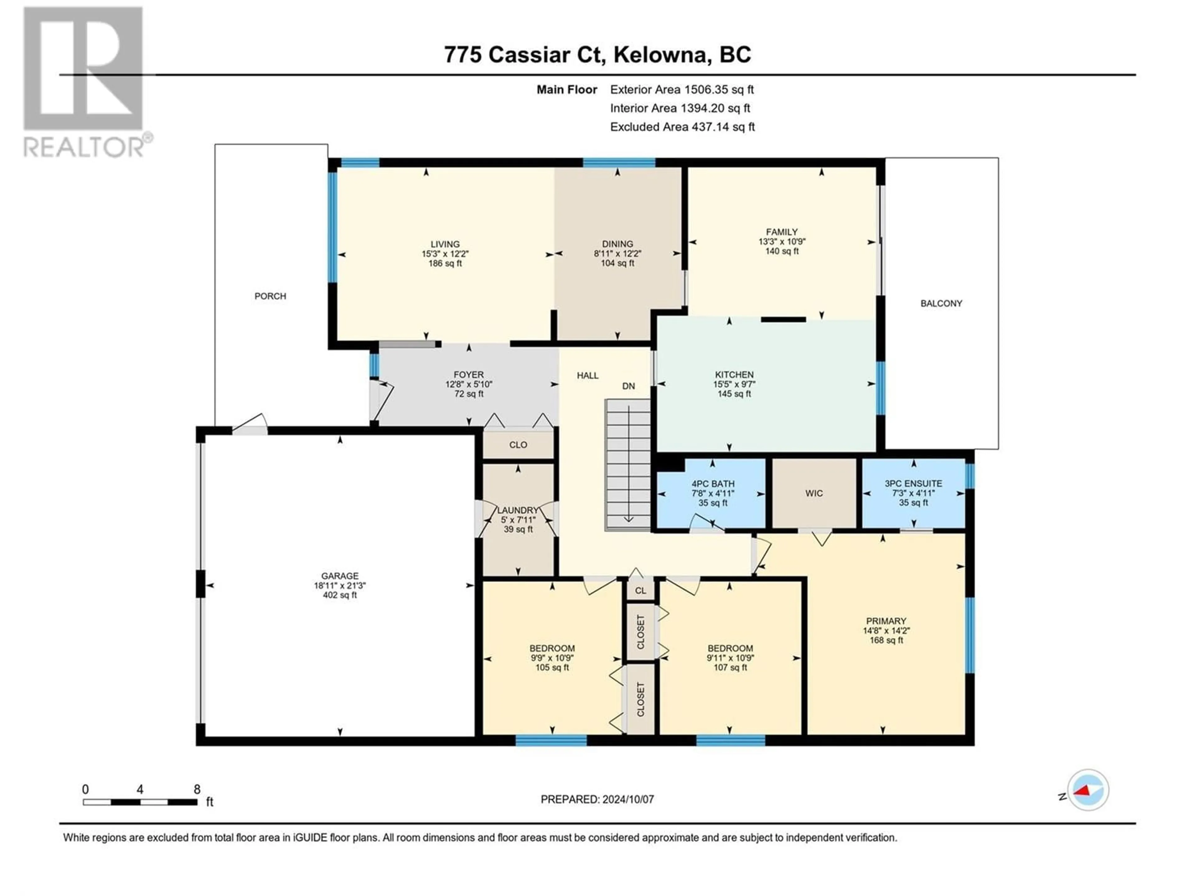 Floor plan for 775 Cassiar Court, Kelowna British Columbia V1V1M7