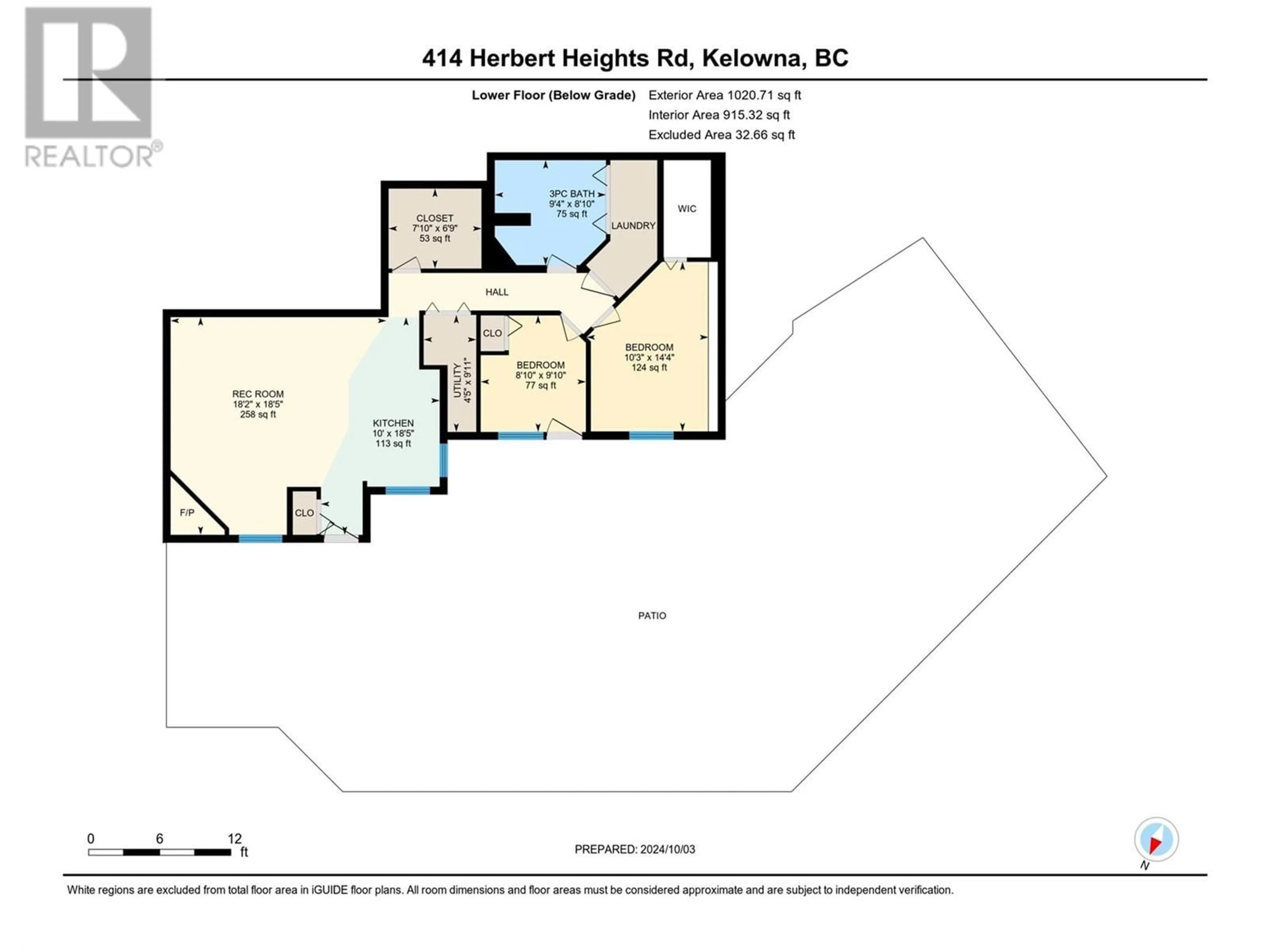 Floor plan for 414 HERBERT HEIGHTS ROAD, Kelowna British Columbia V1Y1Y3