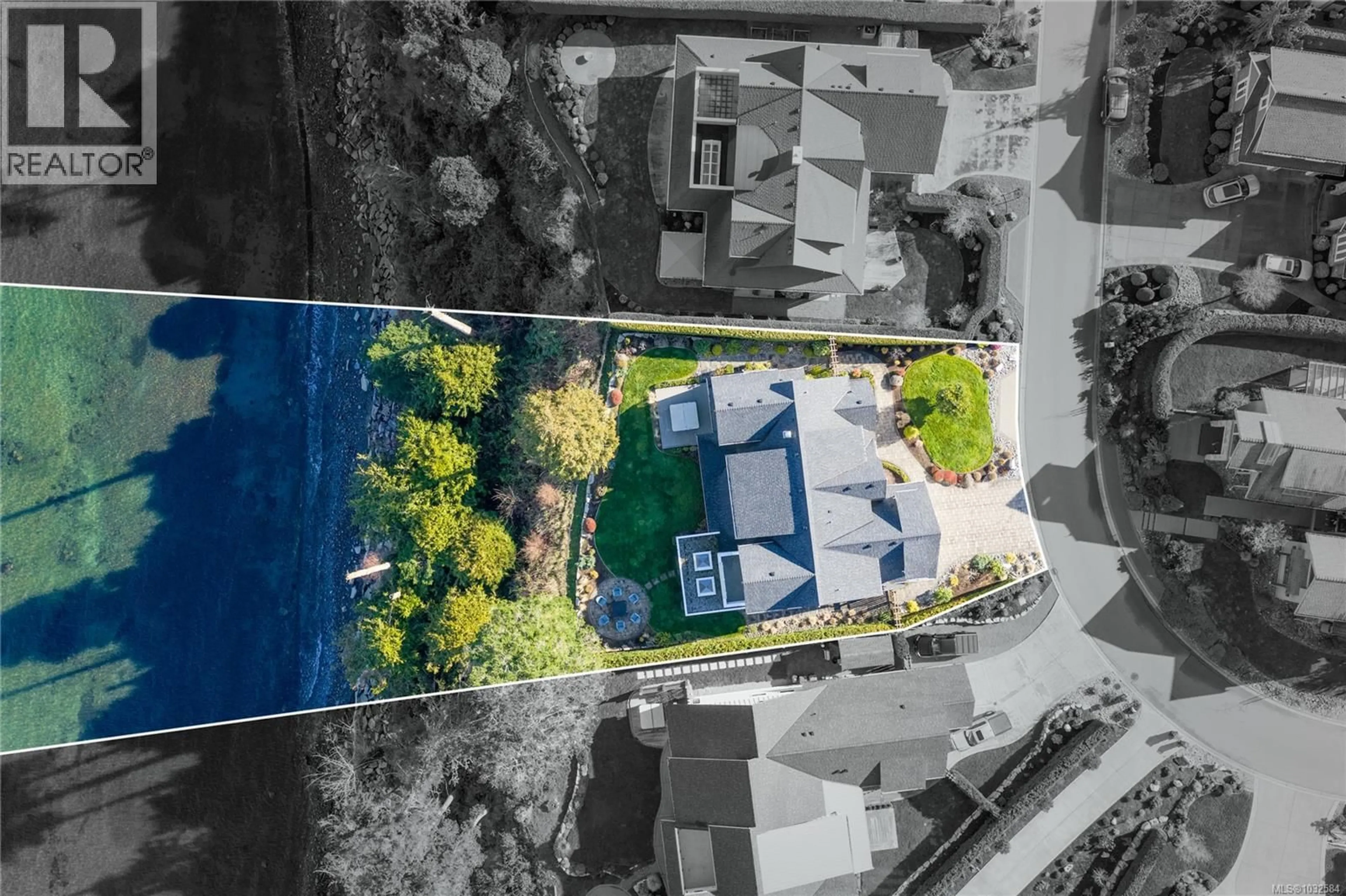 A pic from outside/outdoor area/front of a property/back of a property/a pic from drone, street for 891 BLUFFS DRIVE, Qualicum Beach British Columbia V9K0A2