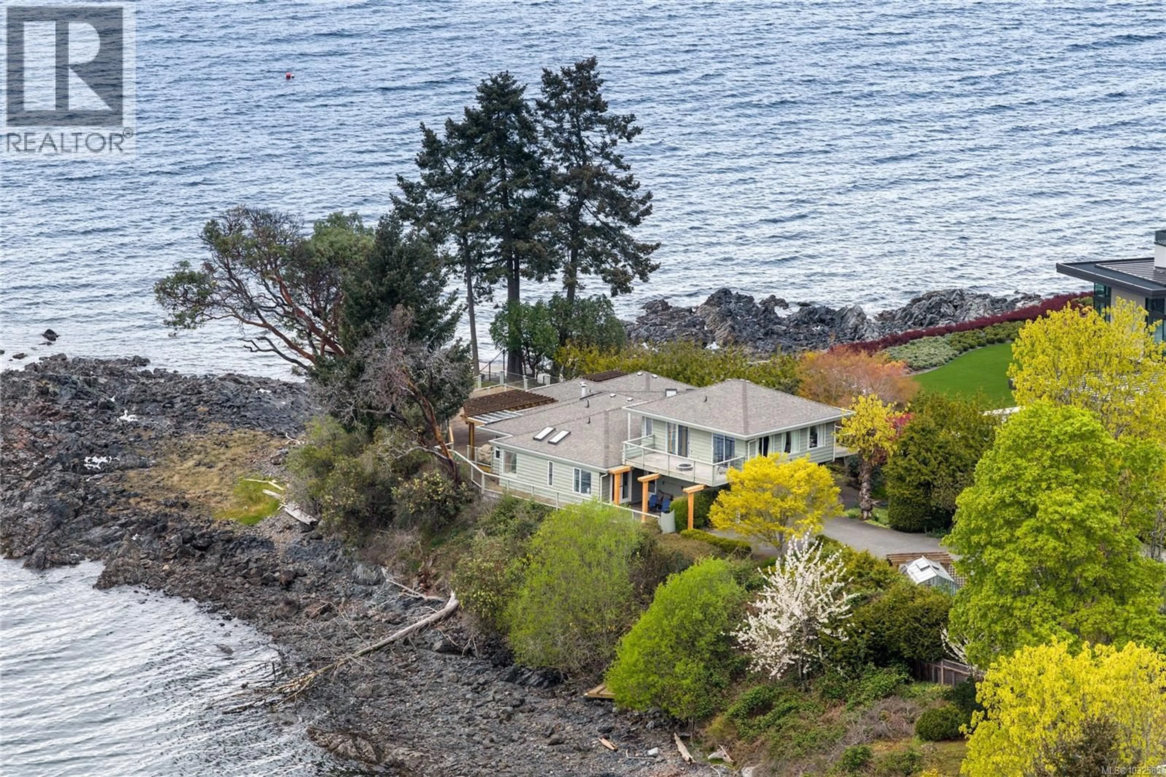 A pic from outside/outdoor area/front of a property/back of a property/a pic from drone, water/lake/river/ocean view for 1545 DORCAS POINT ROAD, Nanoose Bay British Columbia V9P6B4