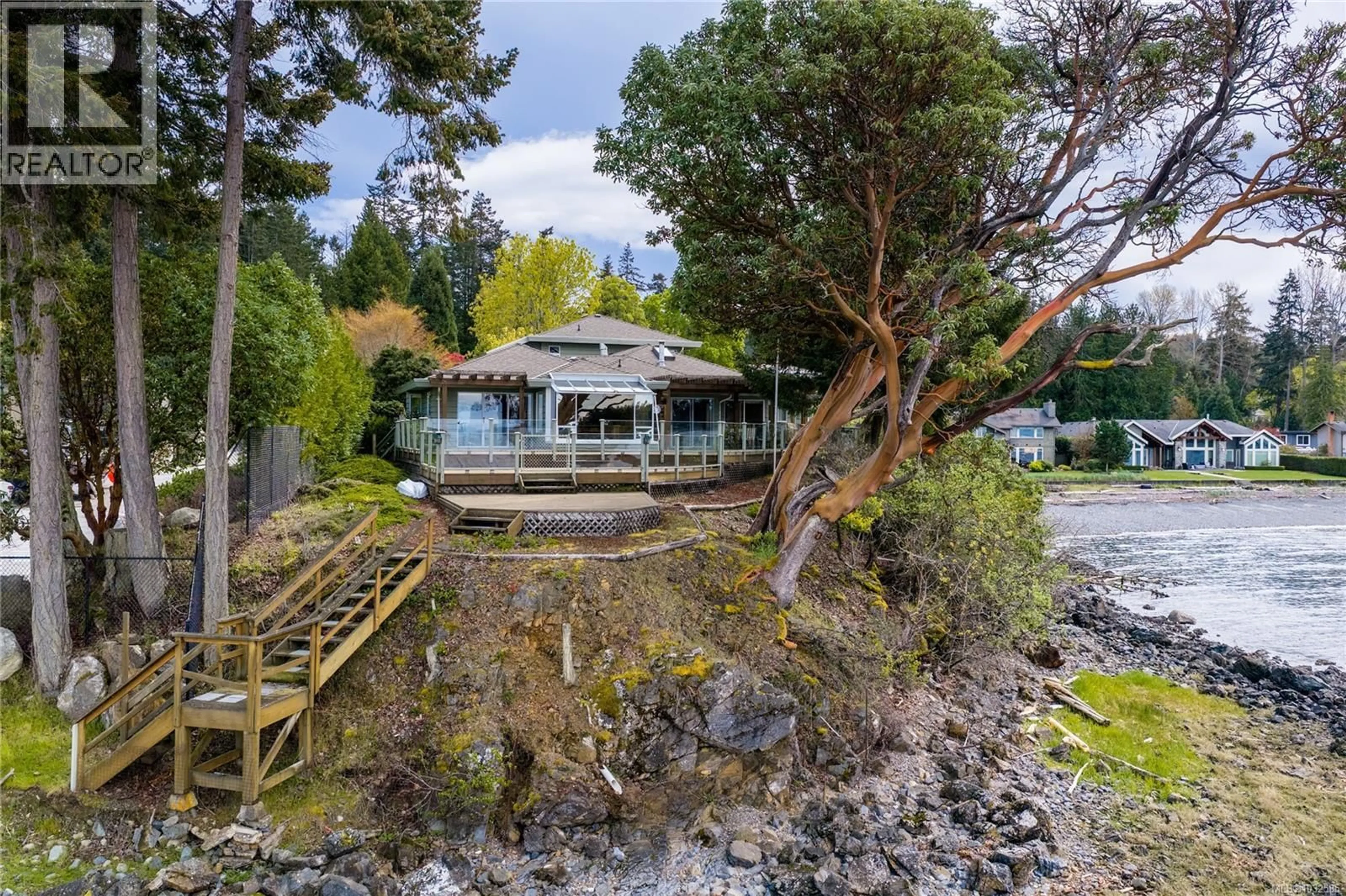 A pic from outside/outdoor area/front of a property/back of a property/a pic from drone, water/lake/river/ocean view for 1545 DORCAS POINT ROAD, Nanoose Bay British Columbia V9P6B4