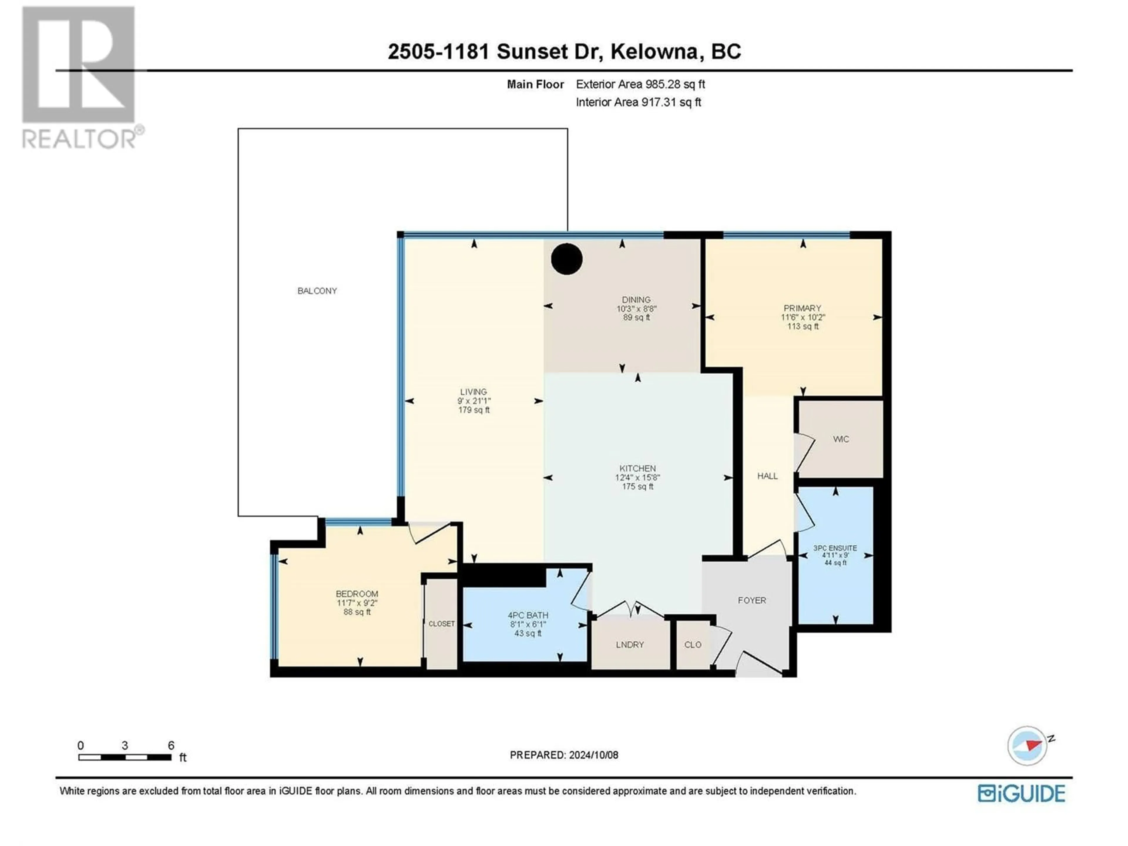 Floor plan for 1181 Sunset Drive Unit# 2505, Kelowna British Columbia V1Y0L4