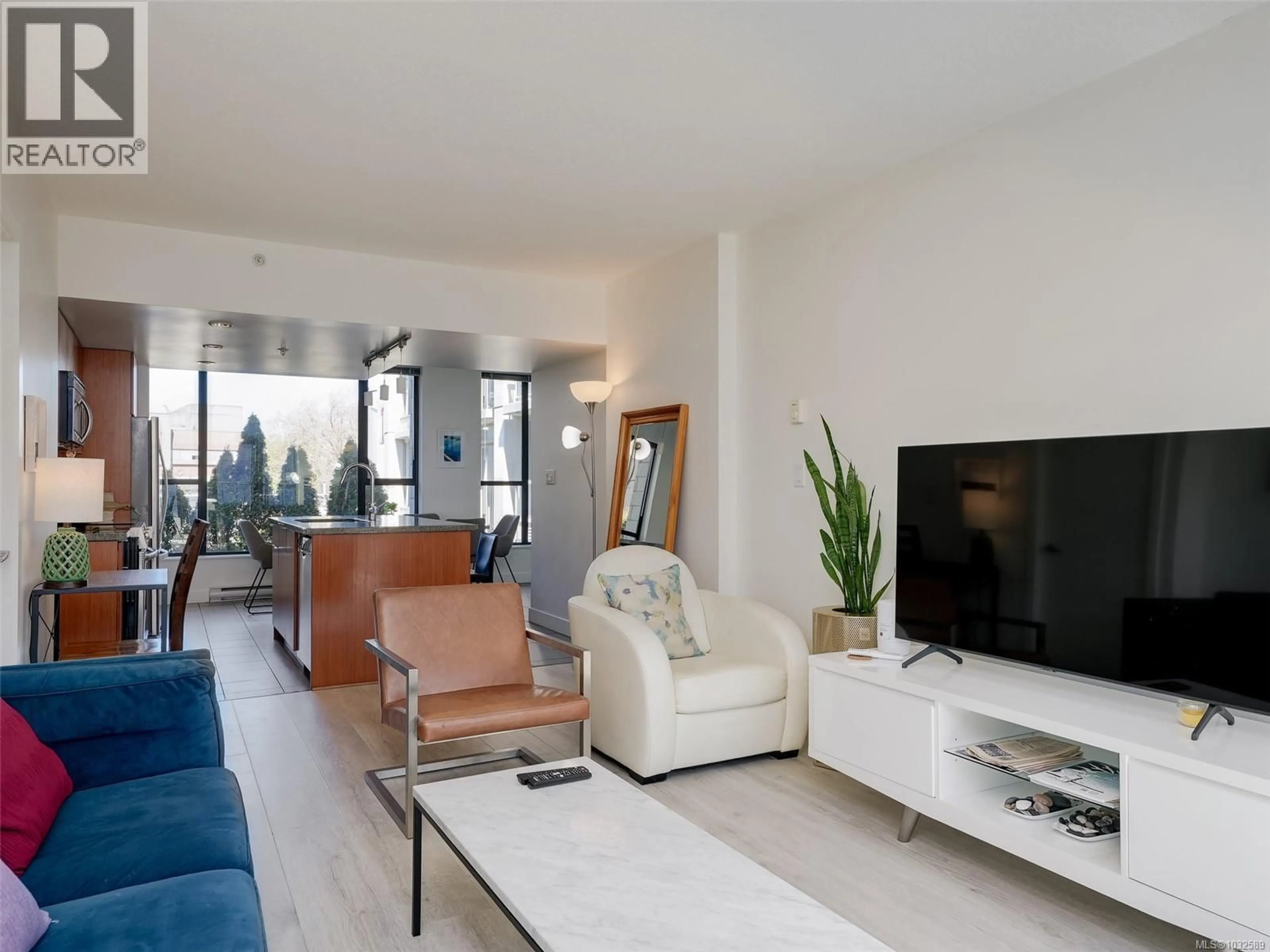 Living room with furniture, unknown for 304 - 760 JOHNSON STREET, Victoria British Columbia V8W0A4