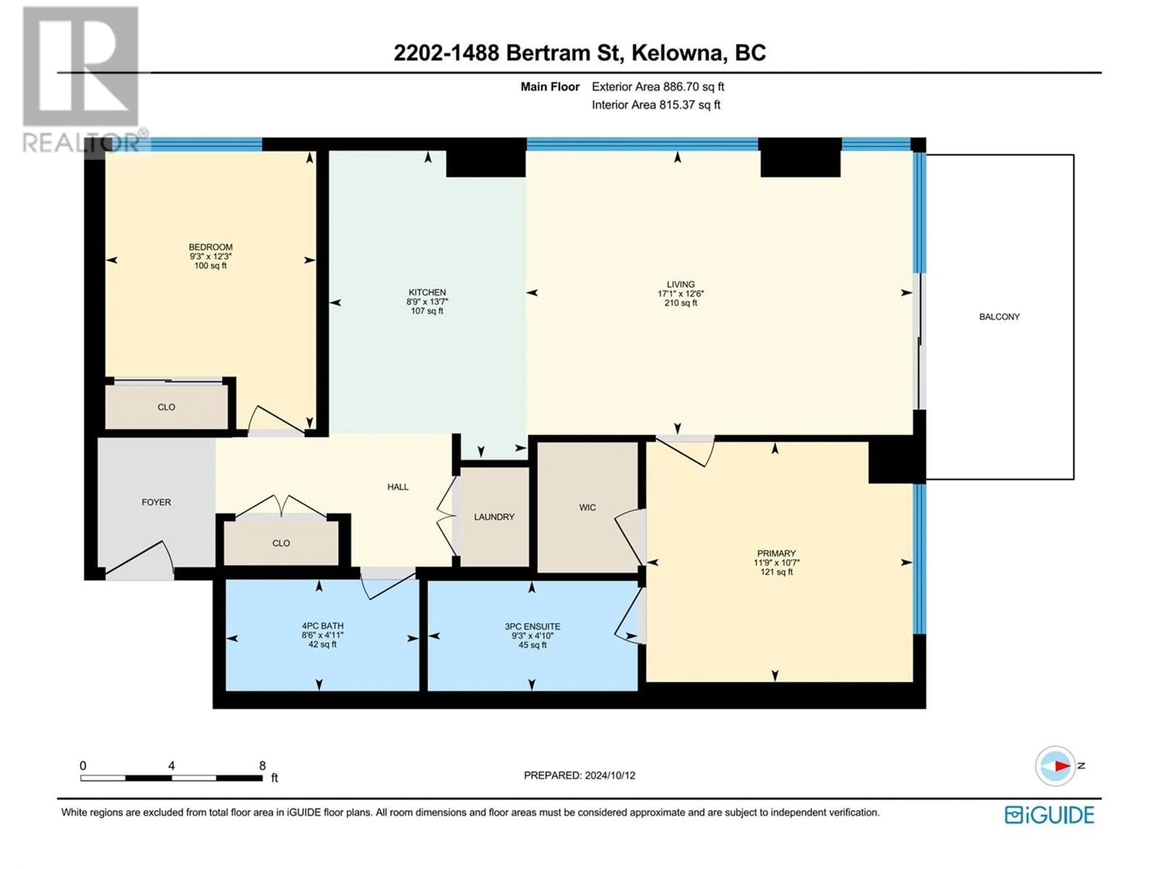 Floor plan for 1488 Bertram Street Unit# 2202, Kelowna British Columbia V1Y6P2