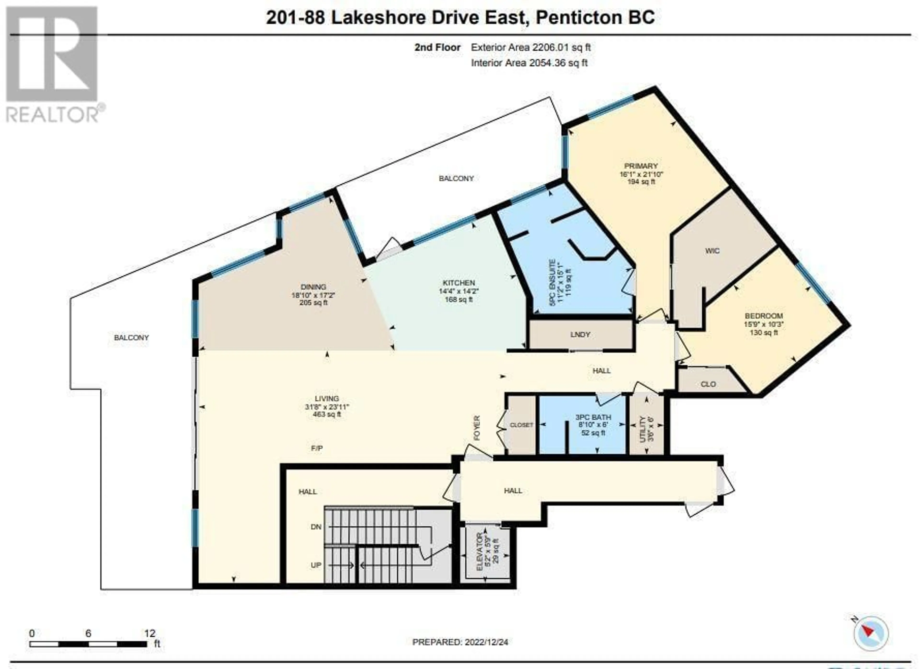 Floor plan for 88 Lakeshore Drive Unit# 201, Penticton British Columbia V2A1B5