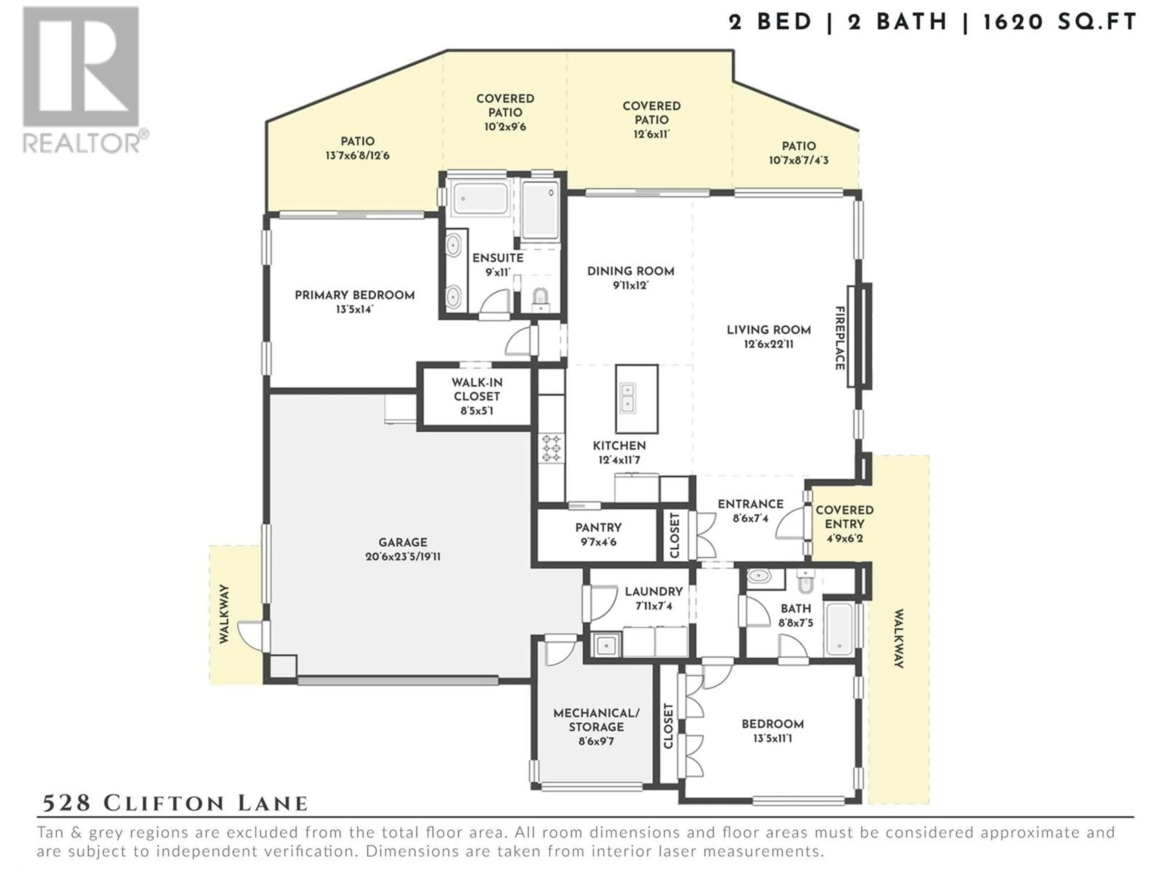 Floor plan for 528 Clifton Lane, Kelowna British Columbia V1V0B7