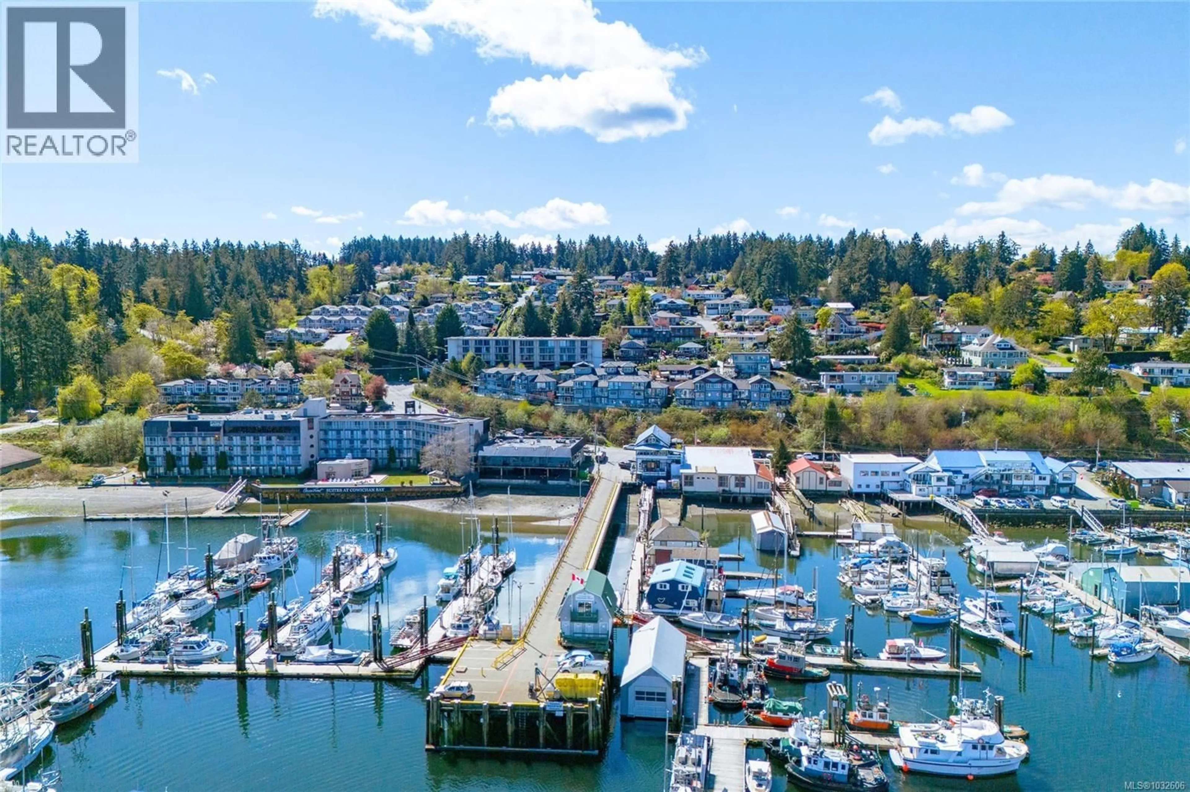 A pic from outside/outdoor area/front of a property/back of a property/a pic from drone, water/lake/river/ocean view for 204 - 1715 PRITCHARD STREET, Cowichan Bay British Columbia V0R1N1