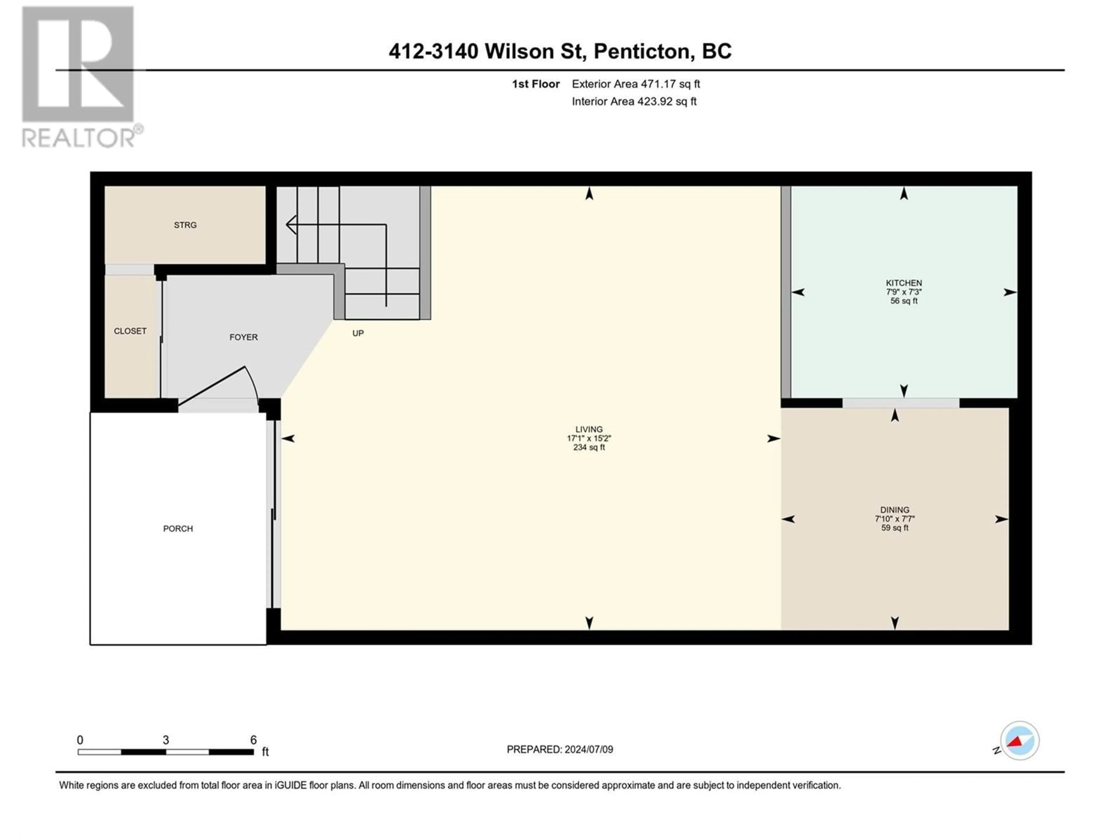 Floor plan for 3140 Wilson Street Unit# 412, Penticton British Columbia V2A3T7