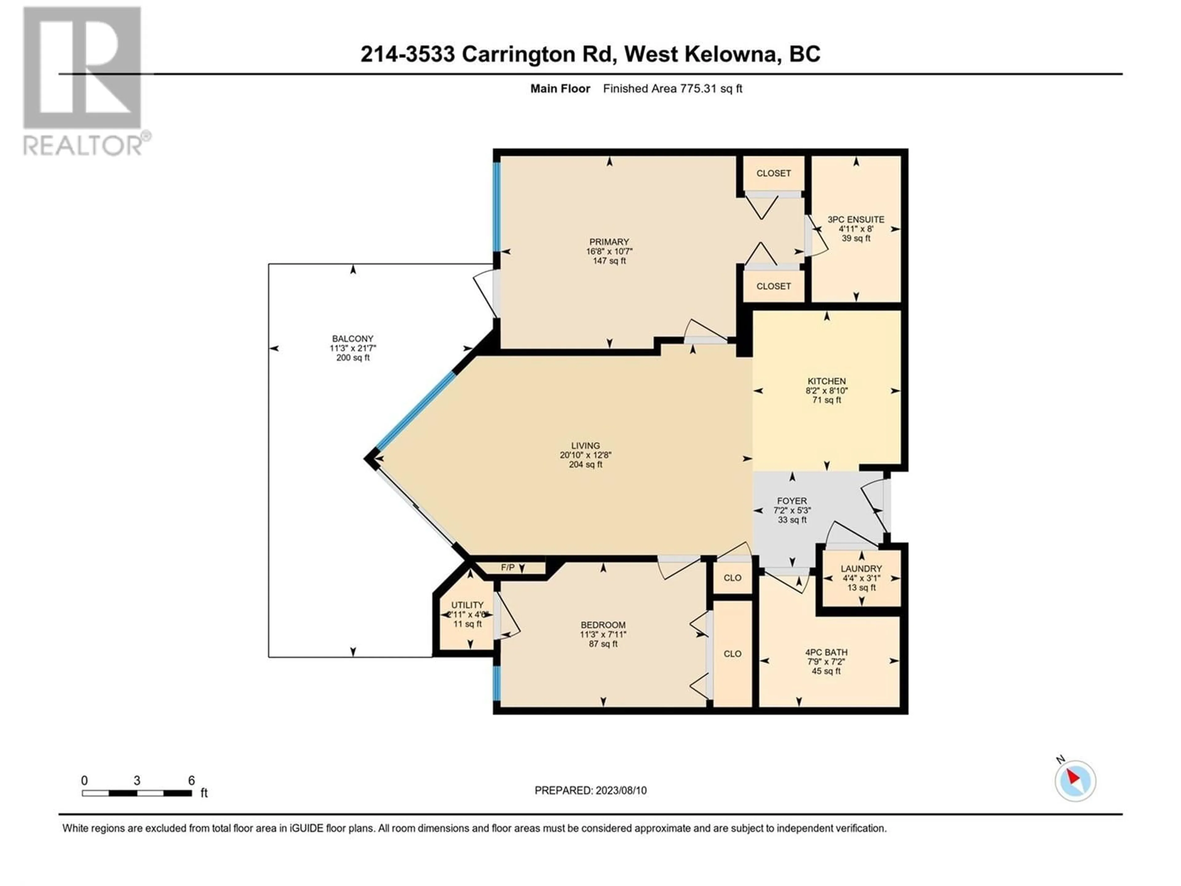 Floor plan for 3533 Carrington Road Unit# 214, West Kelowna British Columbia V4T2Z9