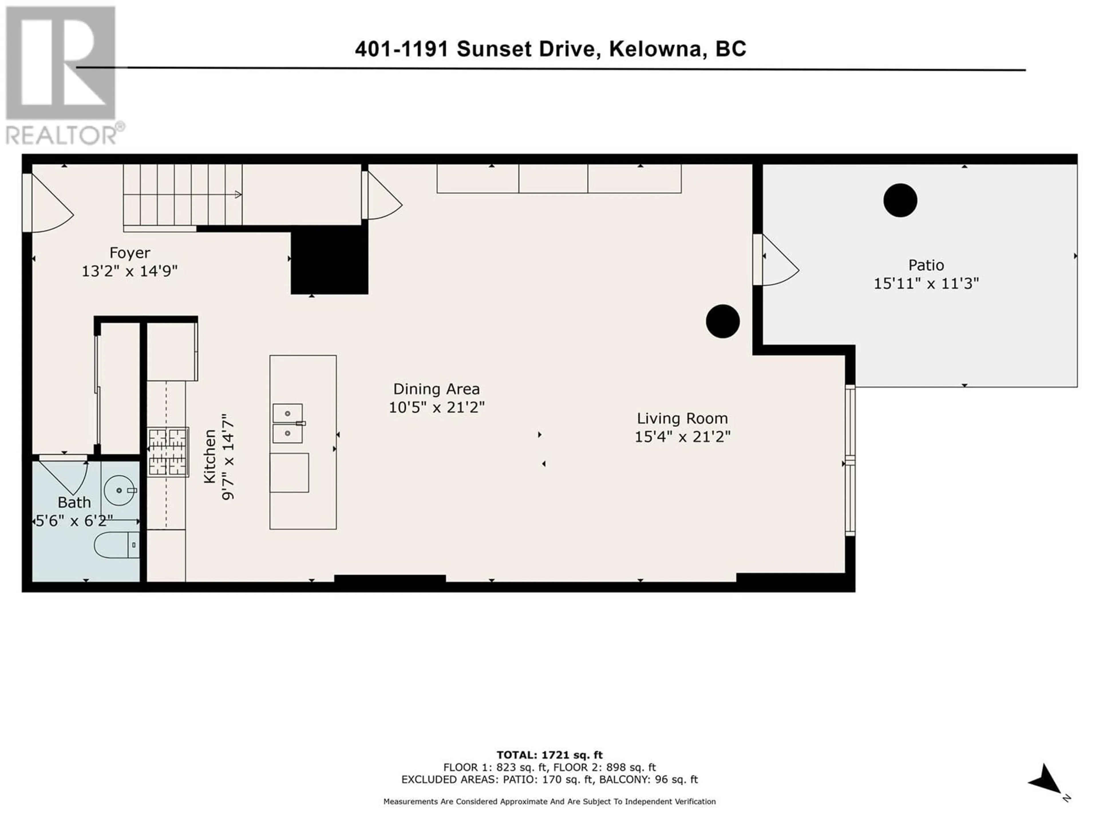 Floor plan for 1191 Sunset Drive Unit# 401, Kelowna British Columbia V1Y0J4