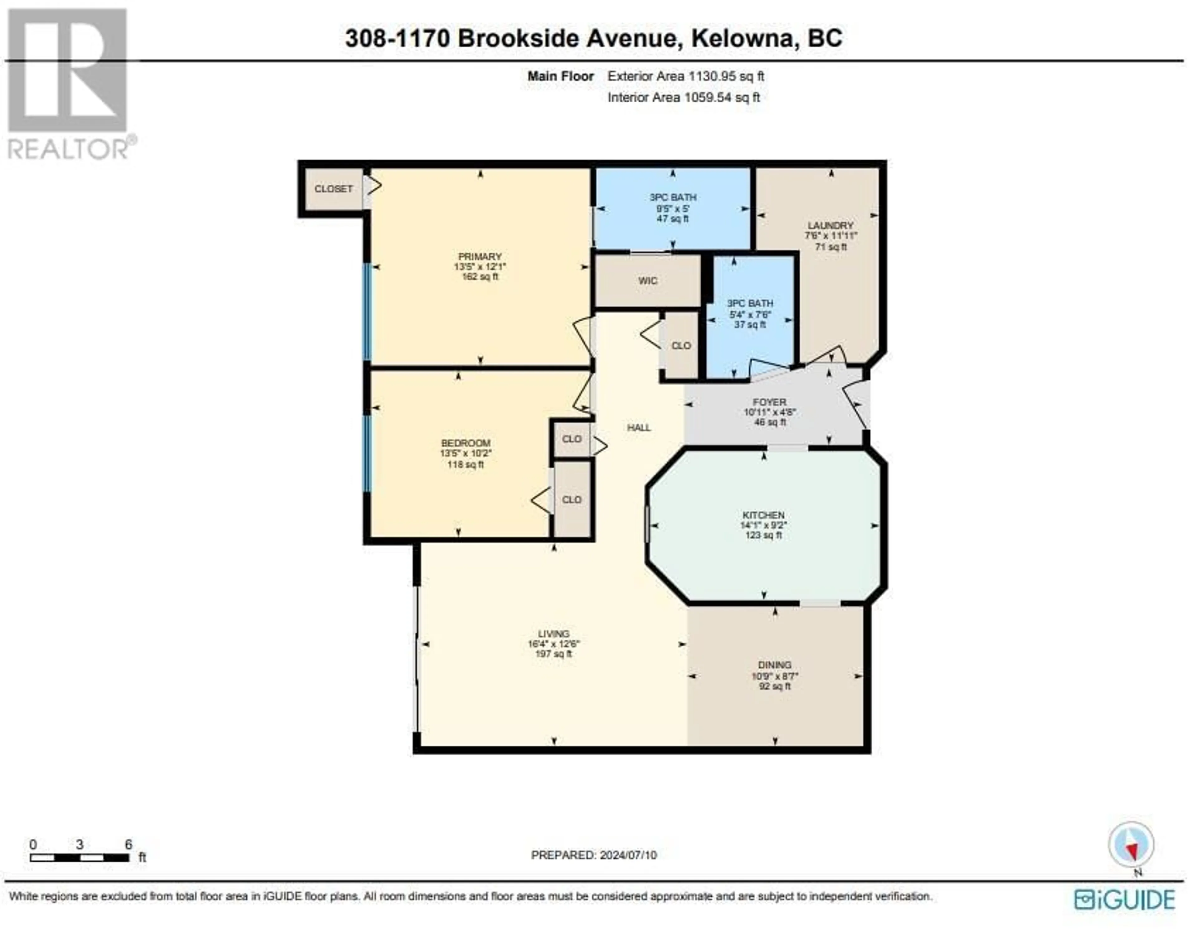 Floor plan for 1170 Brookside Avenue Unit# 308, Kelowna British Columbia V1Y5T4