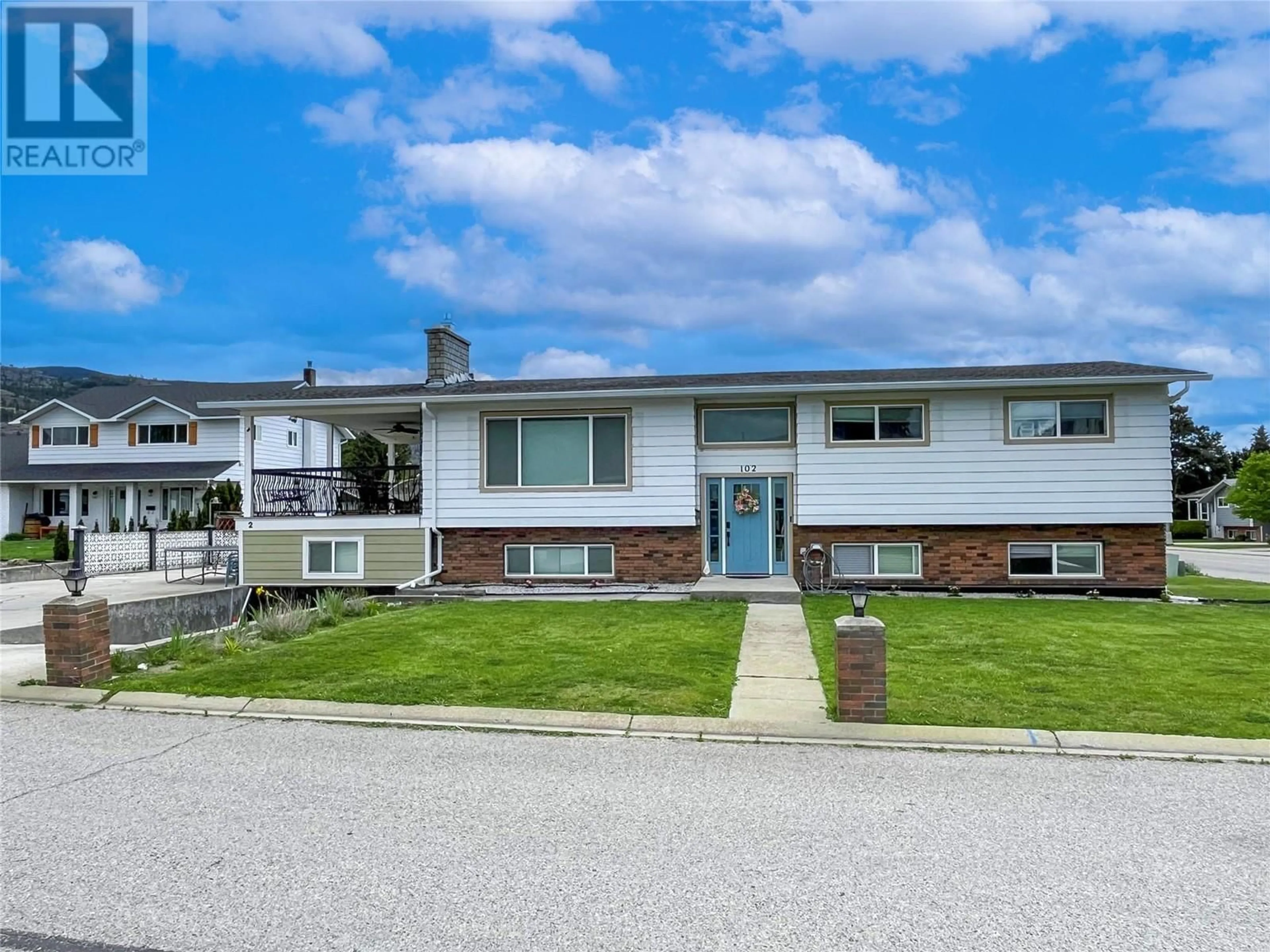 A pic from exterior of the house or condo, the street view for 102 MCGRAW Court, Penticton British Columbia V2A6Y6