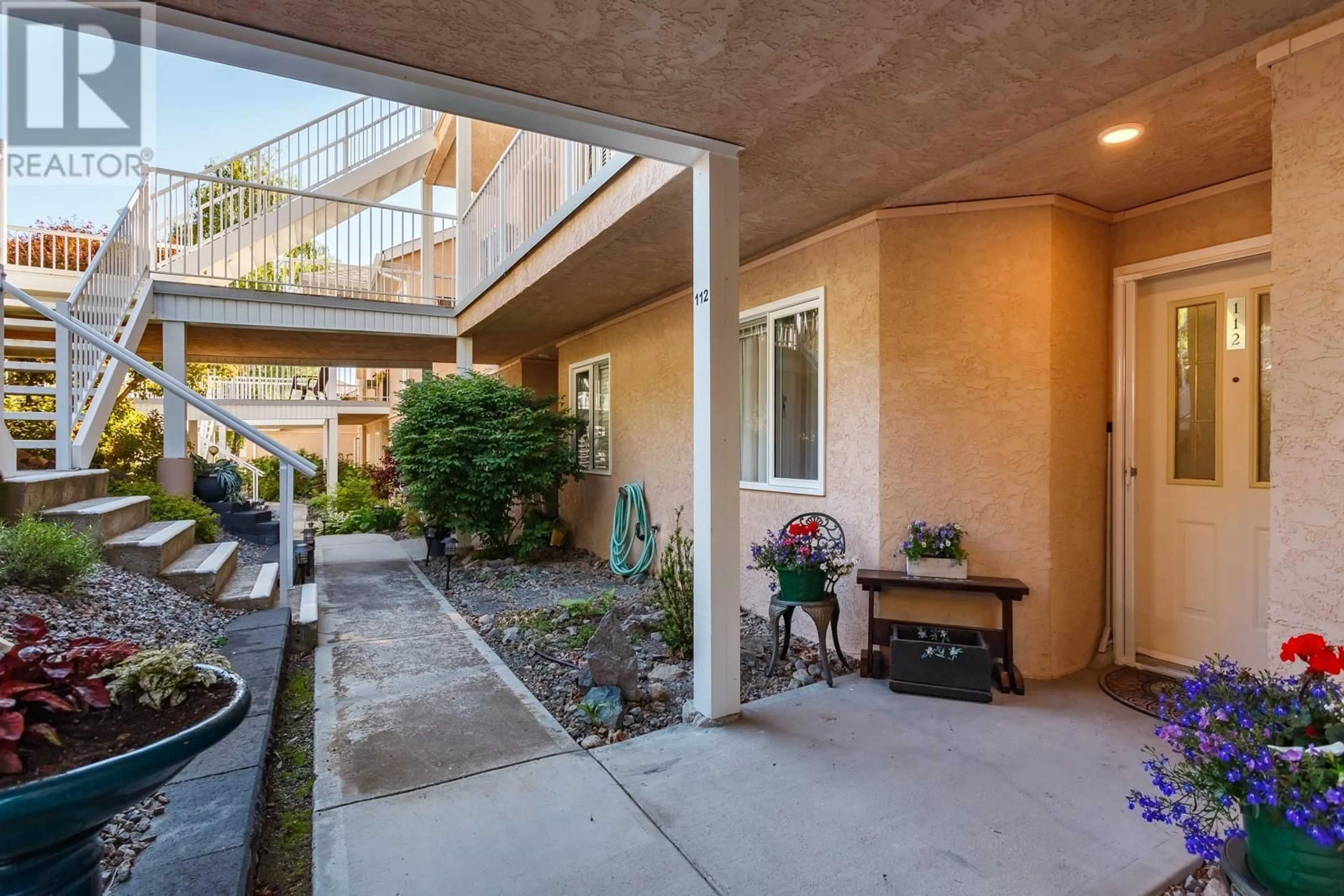 Patio, the front or back of building for 4630 Ponderosa Drive Unit# 112, Peachland British Columbia V0H1X5