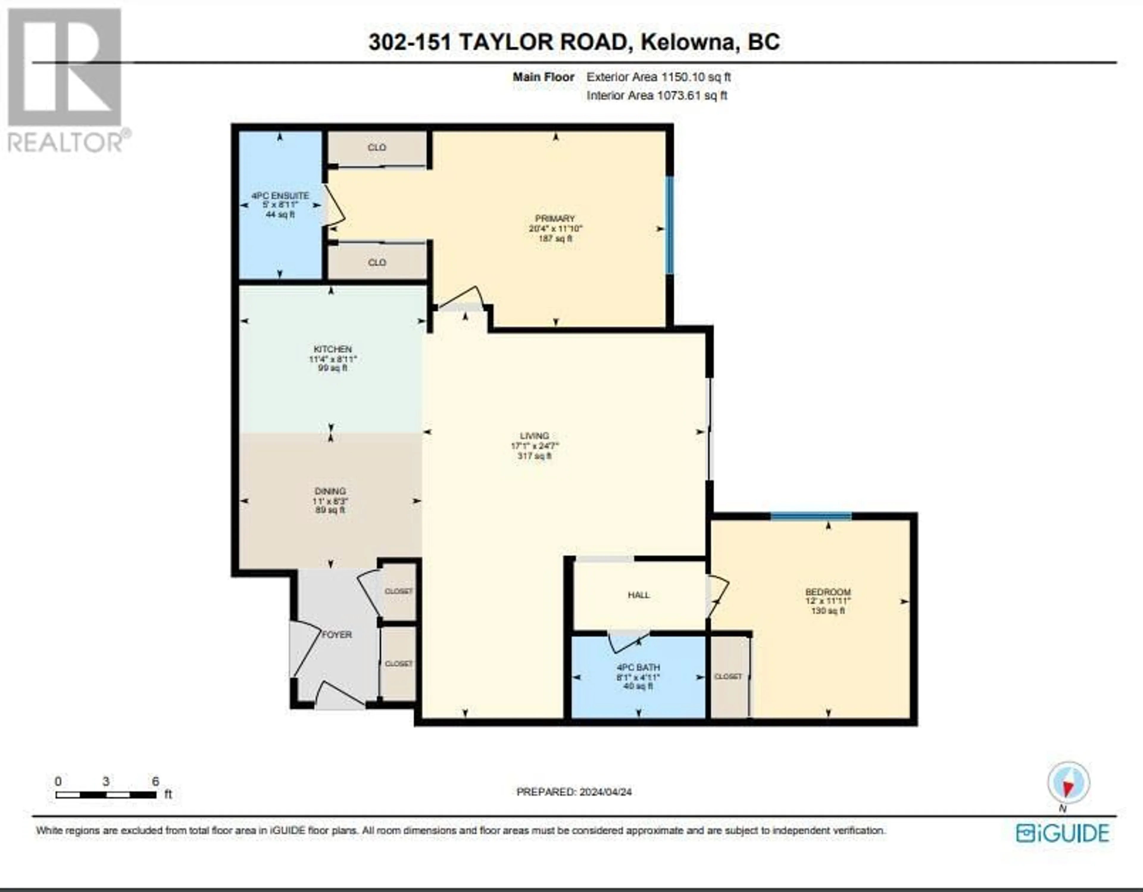 Floor plan for 151 Taylor Road Unit# 302, Kelowna British Columbia V1X8E2