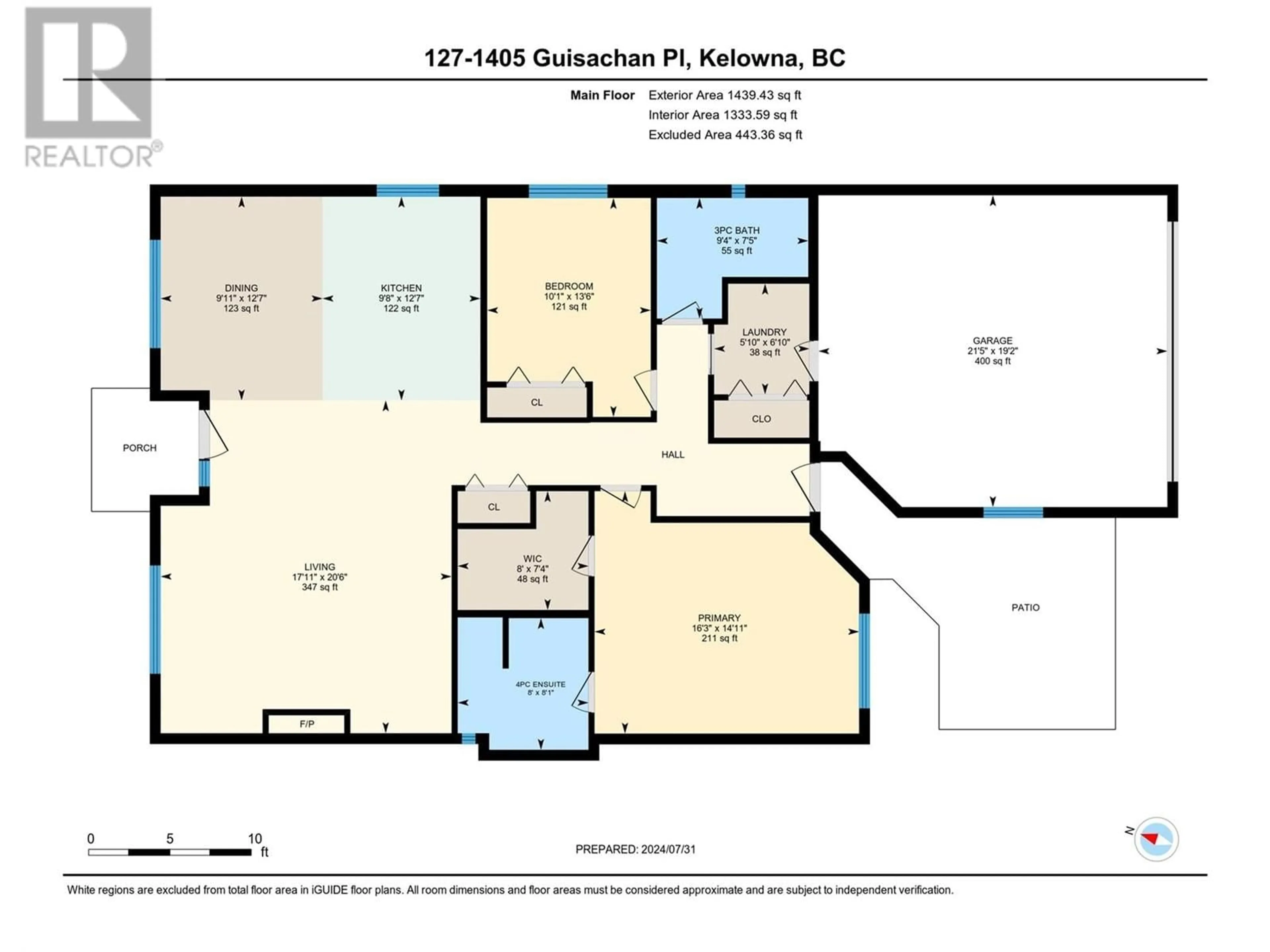 Floor plan for 1405 Guisachan Place Unit# 127, Kelowna British Columbia V1Y9X8